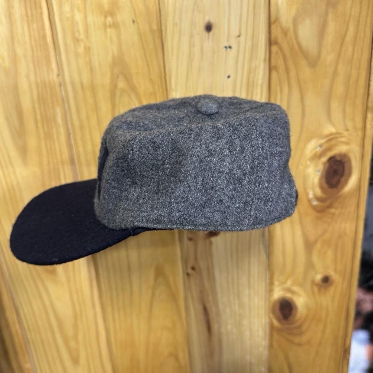 Vintage VINTAGE USA Hat Cap Strap Back Mens Gray Navy Wool Baseball Embroidered Style Size ONE SIZE - 4 Thumbnail
