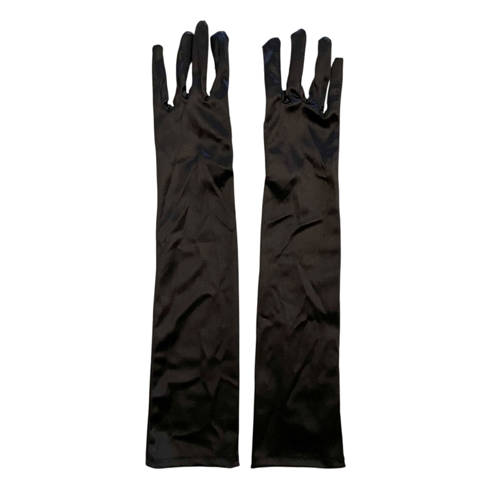 Vintage Vintage Black Satin Long Formal Elbow-Length Evening Gloves Size ONE SIZE - 3 Thumbnail