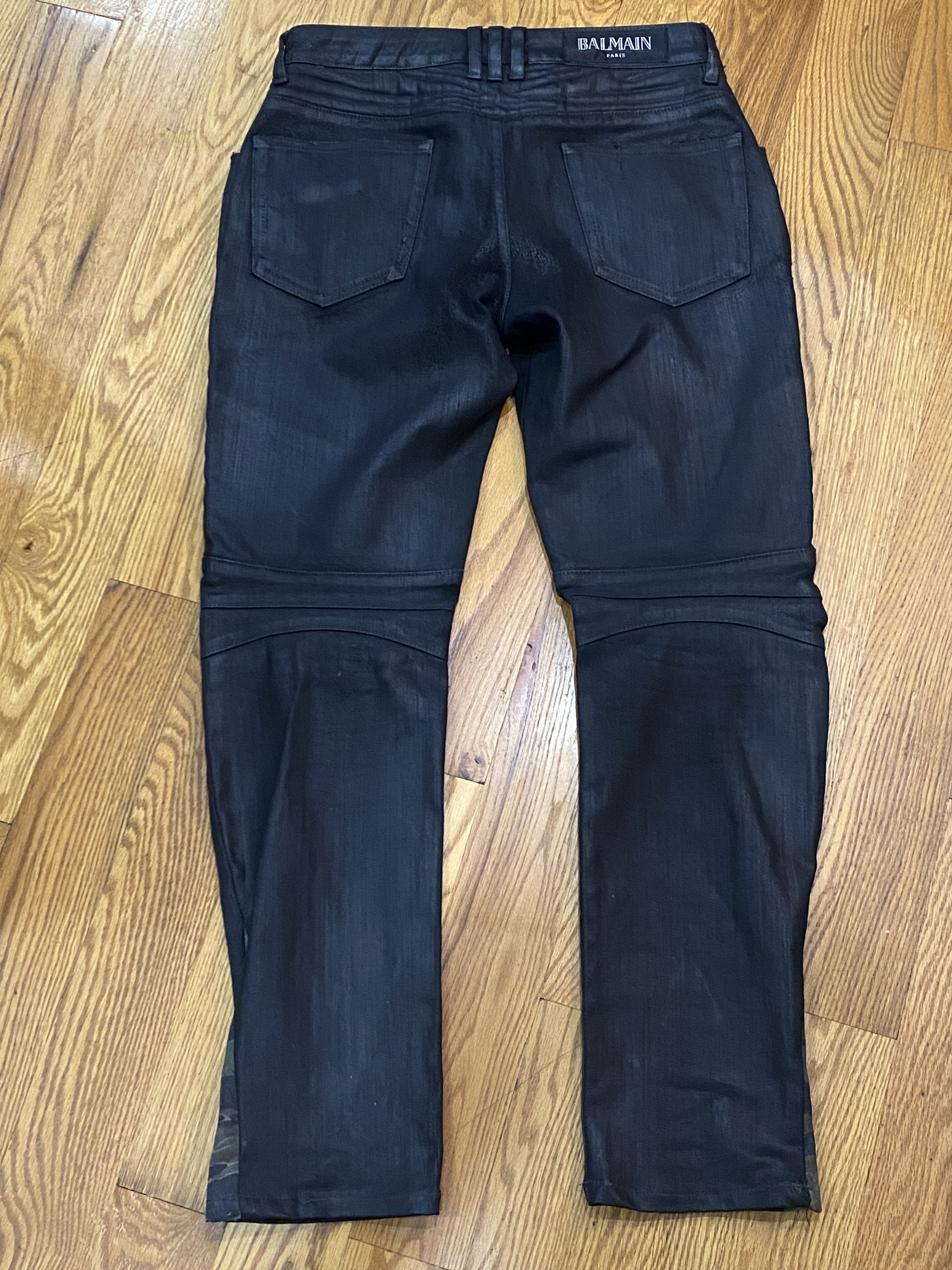 Balmain Balmain HEAVY WAXED Tiger Camo Padding/Ribbing Biker Jeans Size US 30 / EU 46 - 7 Thumbnail