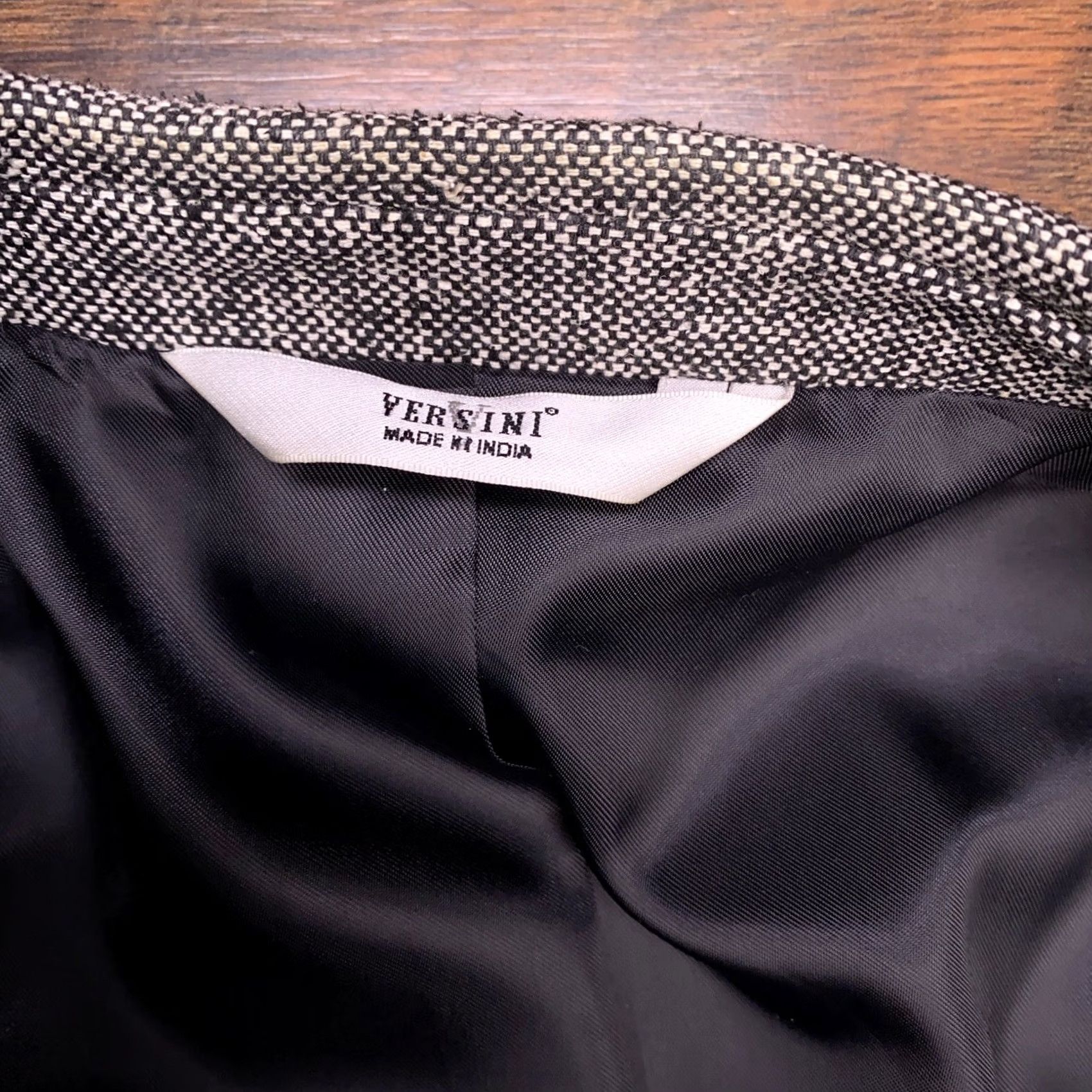 Vintage Versini Sport Coat Blazer Gray Black Silk 46R Men Size 46R - 5 Thumbnail