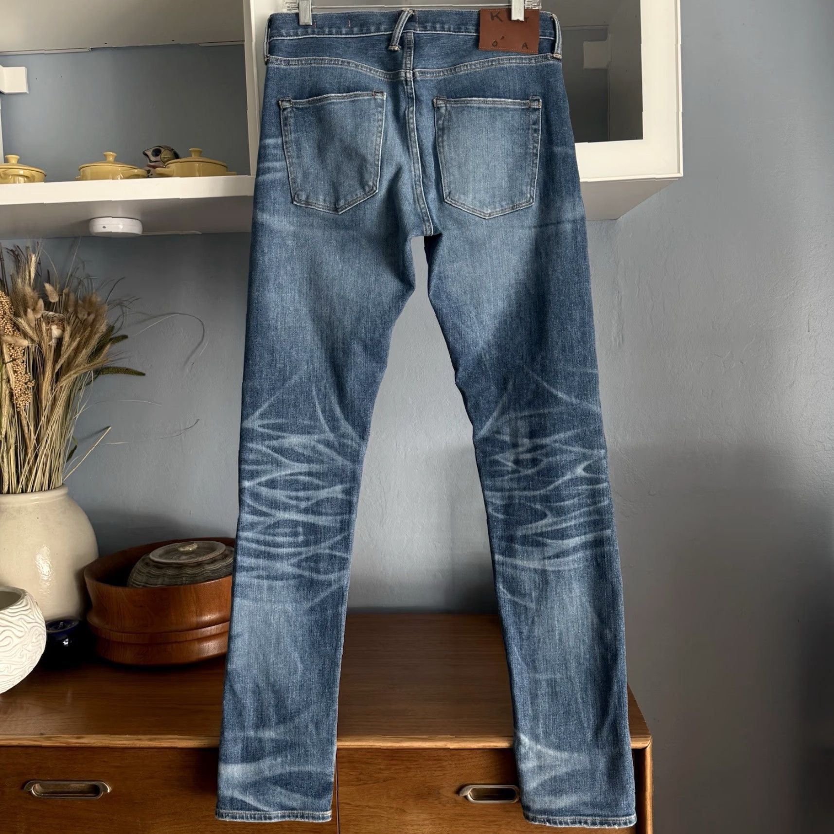 KATO HIROSHI KATO The Scissors Slim Tapered Stretch Selvedge Denim Jeans Sz 30 Slim Fit Mens 30 Blue Denim 4-way Stretch Zipper Fly Inseam 33 Vintage: No Size US 30 / EU 46 - 5 Thumbnail