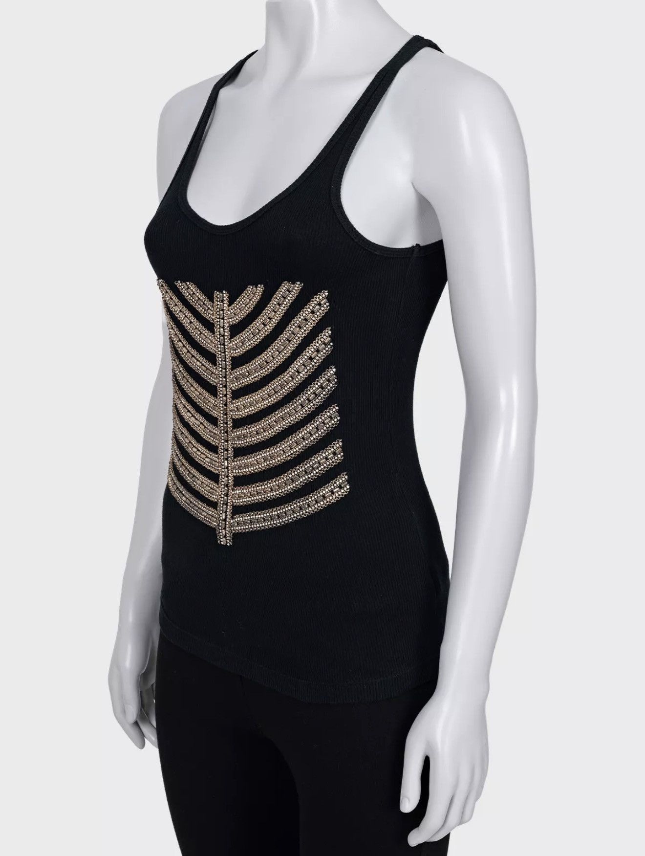 Balmain BALMAIN Decarnin SS 2009 Embellished Tank Top Runway Black Size US XS / EU 42 / 0 - 3 Thumbnail
