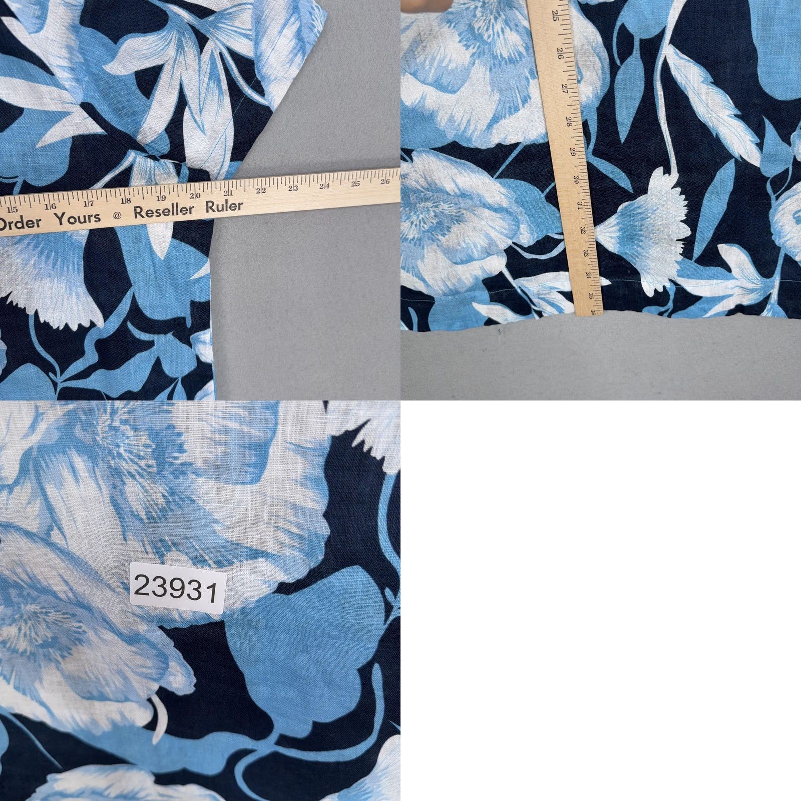 Vintage VINTAGE Elie Tahari Dress Womens Small Blue Floral Linen Summer Mini Shift Resort NWT Size S / US 4 / IT 40 - 9 Thumbnail