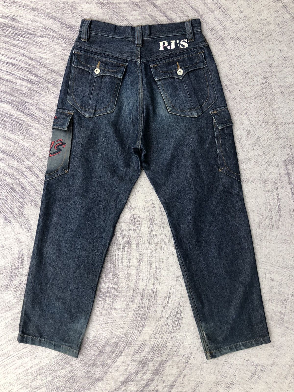 Japanese Brand PJ's Japanese Surfwear Hip Hop Jeans Cargo Shiny Pants Size US 27 - 15 Thumbnail