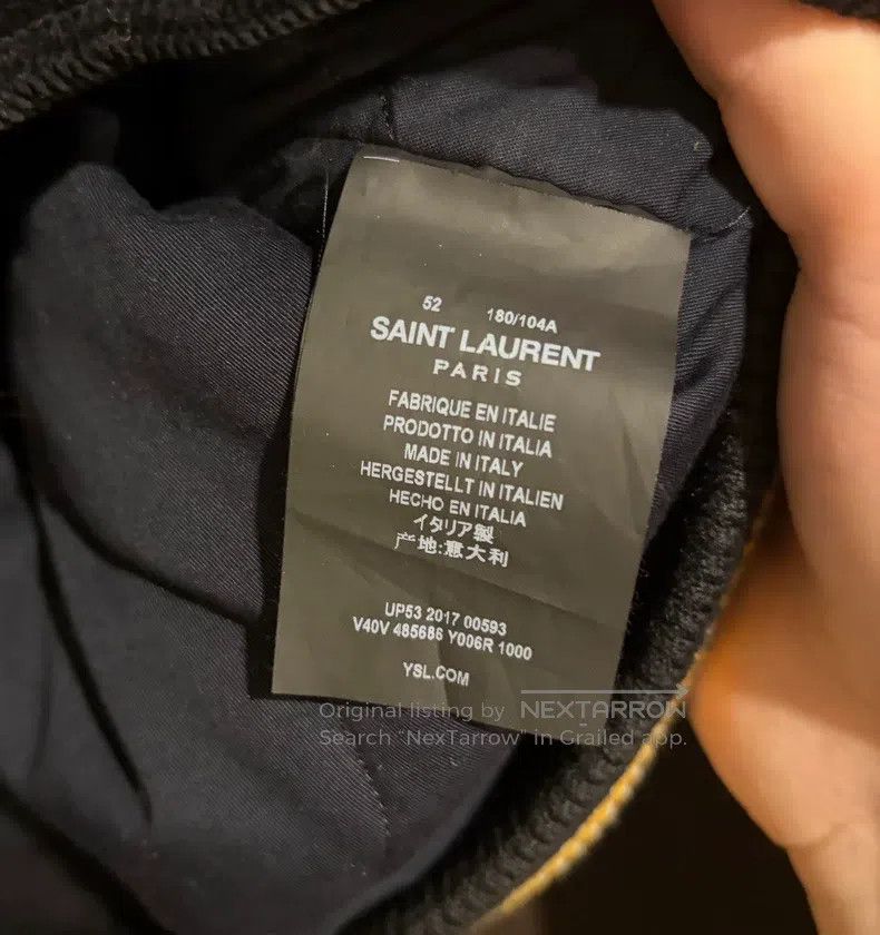 Saint Laurent Paris Saint Laurent Paris Black and Yellow Corduroy Baseball Jac Size US L / EU 52-54 / 3 - 4 Thumbnail