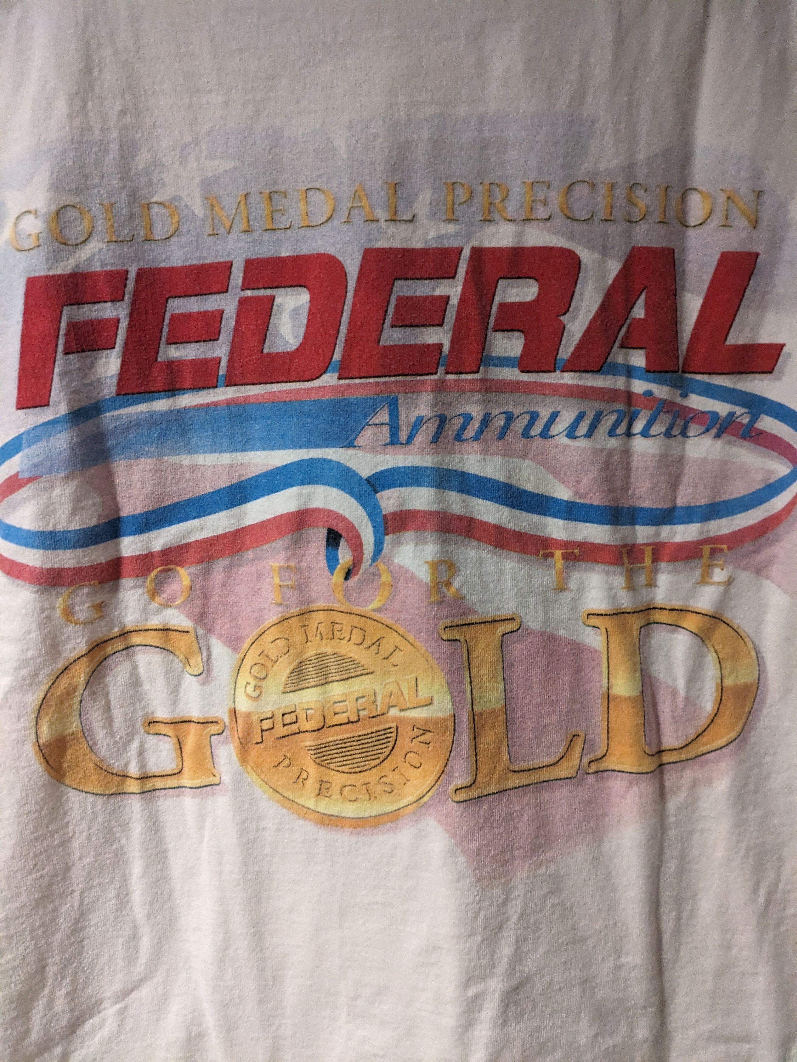 Fruit Of The Loom × Vintage Vintage 90s Federal Ammunition Gold Medal Precision T-Shirt Size US XL / EU 56 / 4 - 2 Thumbnail