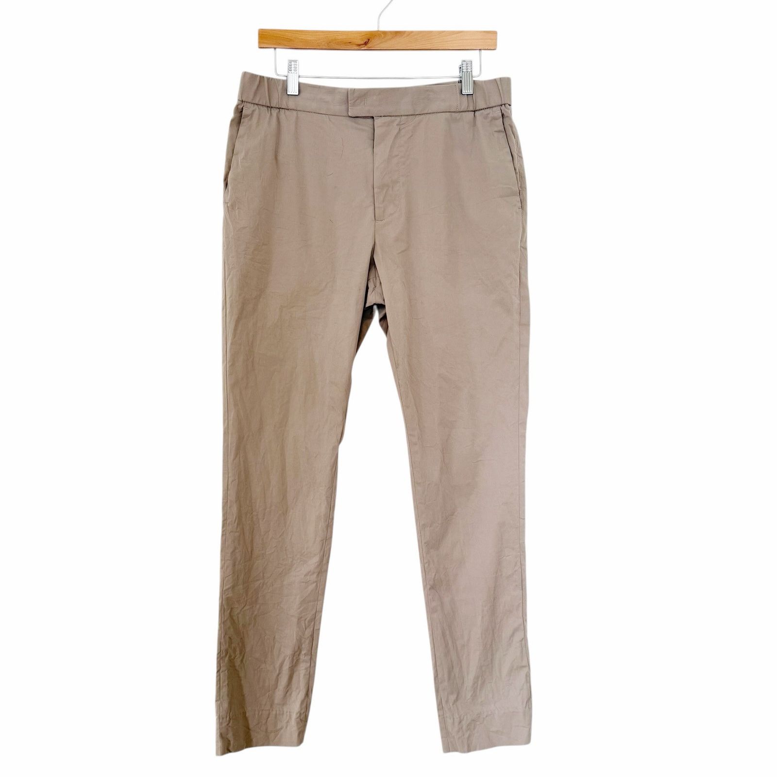 L'estrange London L'Estrange Tan Organic Cotton Flat Front Pants Sz M Size US 31 - 1 Thumbnail