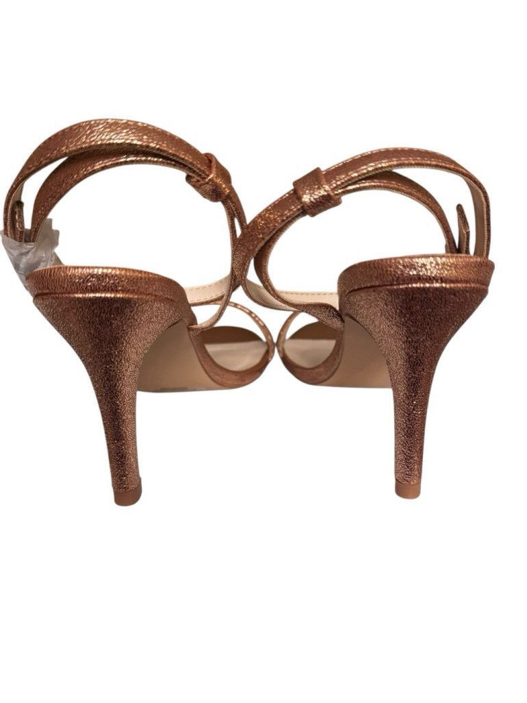 Halston H by Halston Metallic Rose Gold Crystal Strap Sandals - $128 Size US 8.5 / IT 38.5 - 2 Thumbnail