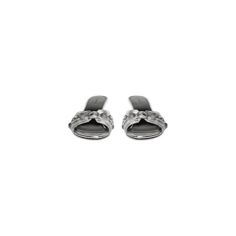 Balenciaga o1srvl11e0426 Cagole 70mm Sandals in Silver Size US 11 / IT 41 - 3 Thumbnail