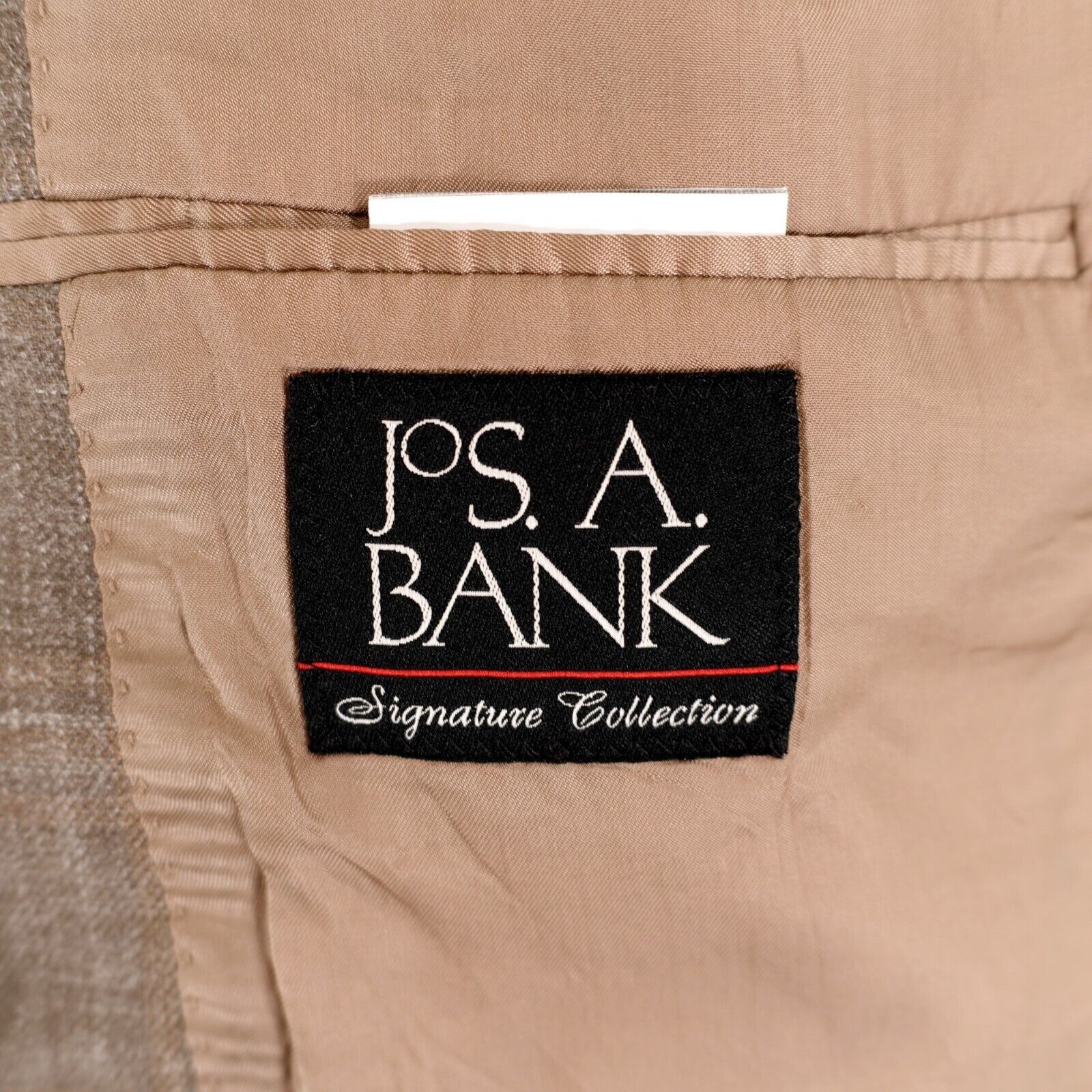 Jos. A. Bank Jos A Bank Signature Wool Silk Linen Tan Plaid 2 Button Spor Size 44R - 8 Thumbnail