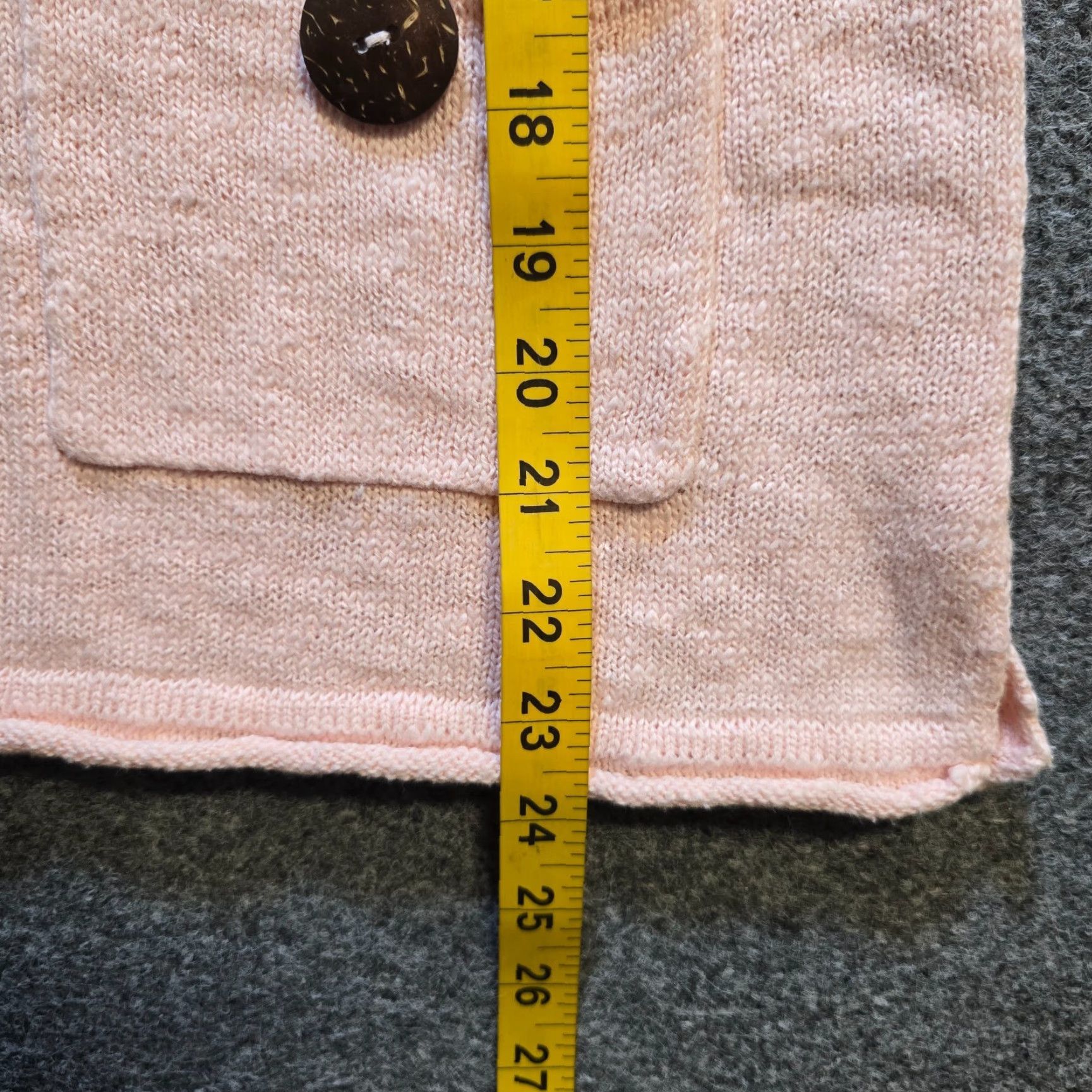 Vintage Lulu B Sweater Womens M Pink Textured Knit Round Neck Pocket Casual Basic Size M / US 6-8 / IT 42-44 - 6 Thumbnail