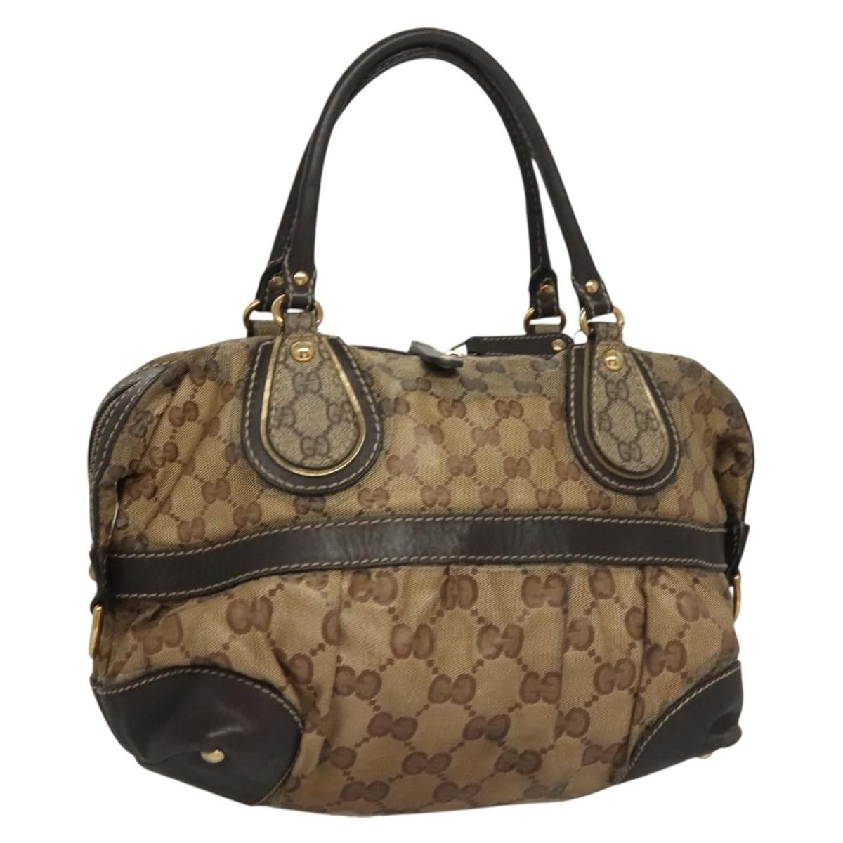 Gucci GUCCI GG Crystal Hand Bag Coated Canvas Beige Gold Size ONE SIZE - 1 Thumbnail