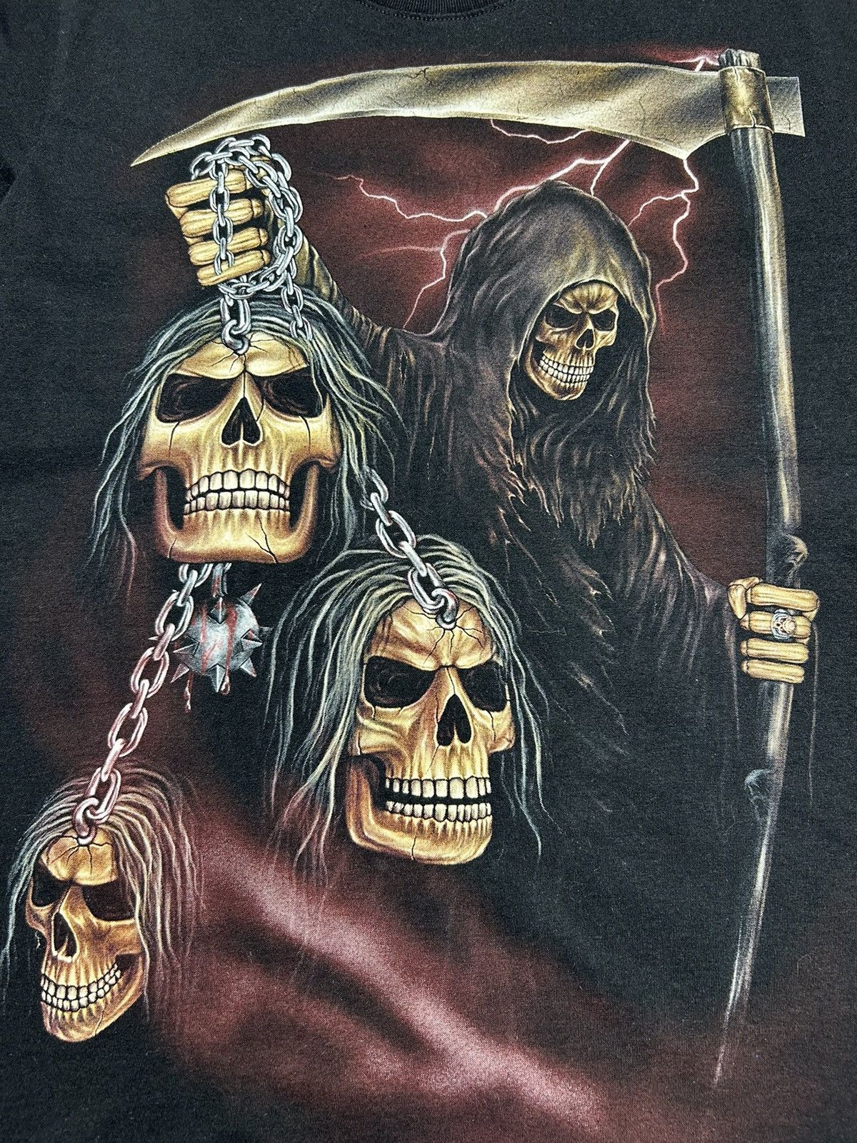 Vintage Death Skull Chains Big Print T-Shirt Size M Size US M / EU 48-50 / 2 - 5 Thumbnail