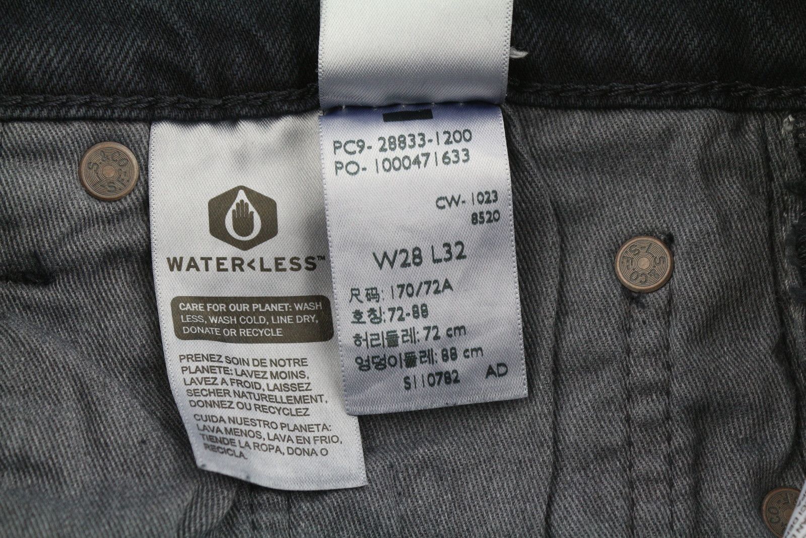 Levi's 512 W28/L32 Dark Blue Slim Taper Big E Zip Jeans 87076 Size US 28 / EU 44 - 9 Thumbnail