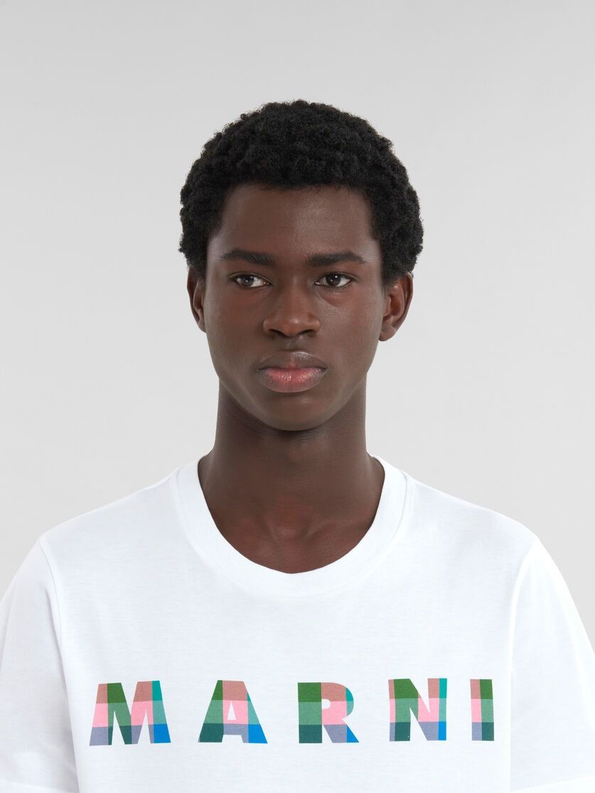 Marni oc11z0525 Cotton T-Shirt With Gingham in White Size US S / EU 44-46 / 1 - 4 Thumbnail