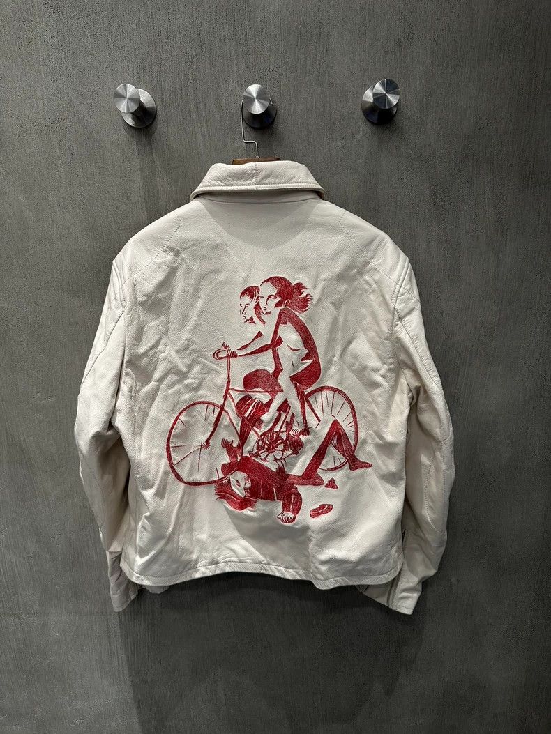 Enfants Riches Deprimes Enfants Riches Deprimes 25SS New White Bicycle Leather Jac Size US XL / EU 56 / 4 - 2 Thumbnail