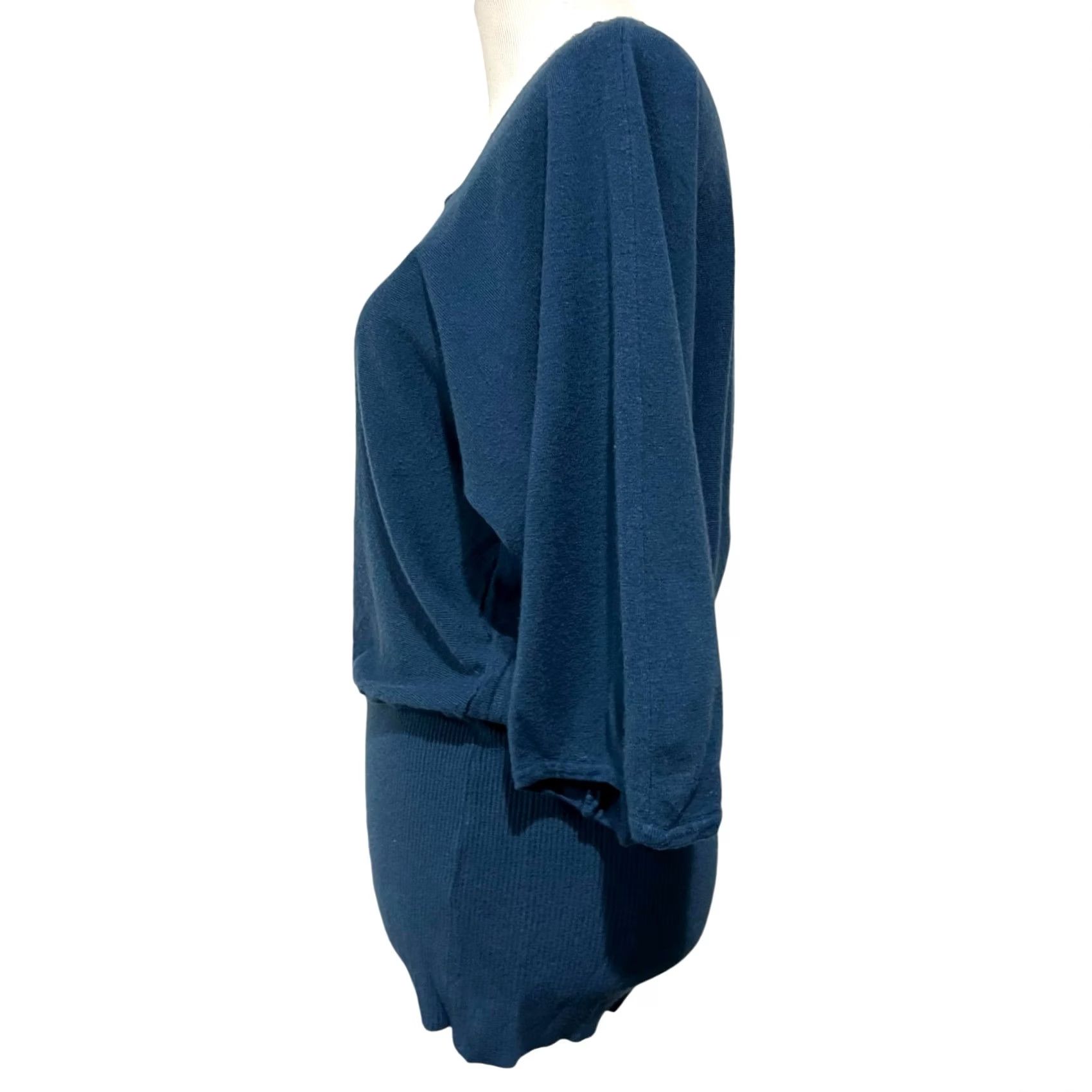 Vintage Linea Donna Women’s Sweater Blue Blouson Soft Viscose Blend Pullover Size Large Womens Pullover Sweater Blue 90s? Size L / US 10 / IT 46 - 3 Thumbnail