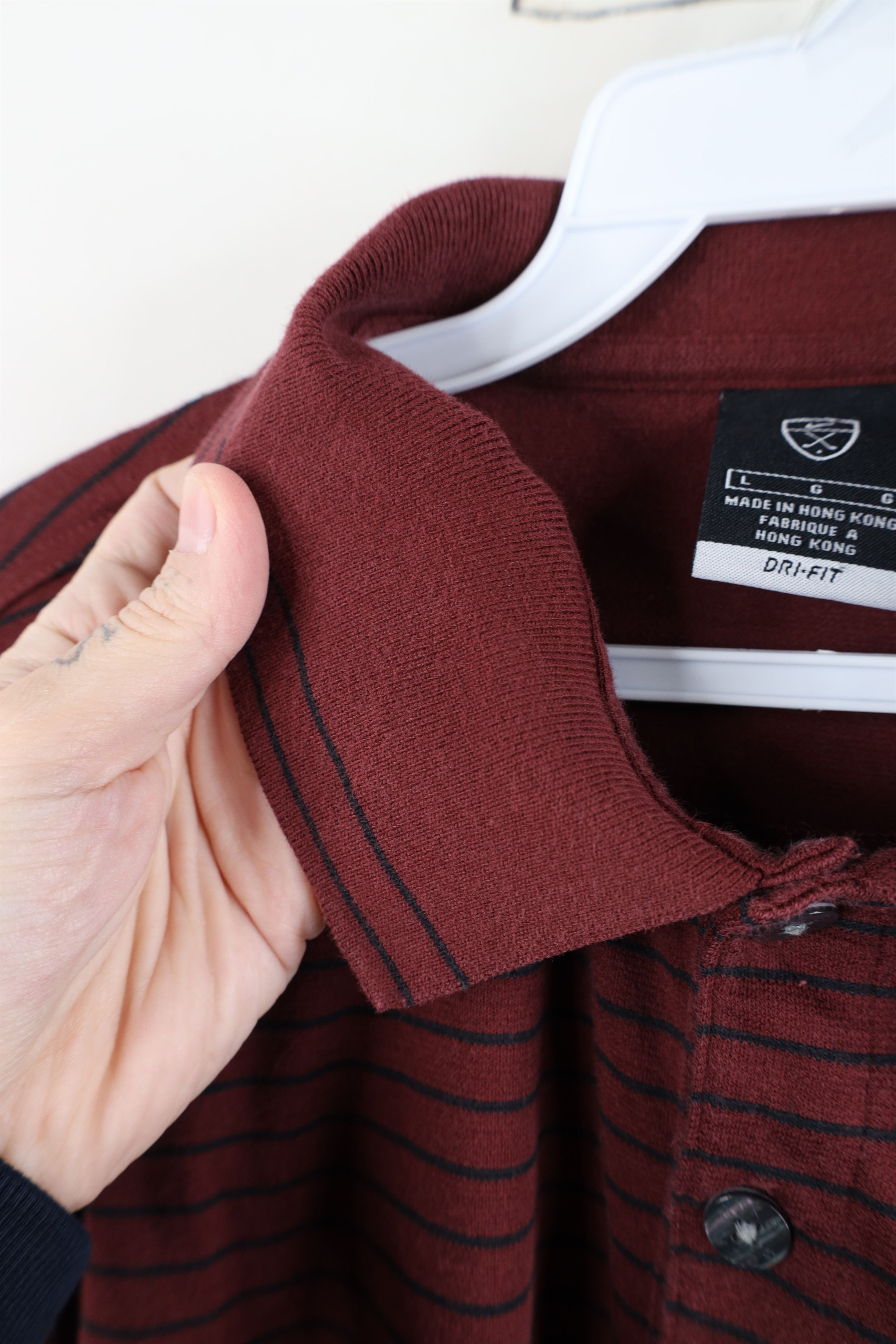 Nike Vintage Y2K Nike Golf Mini Swoosh Striped Long Sleeve Polo Size US L / EU 52-54 / 3 - 6 Thumbnail