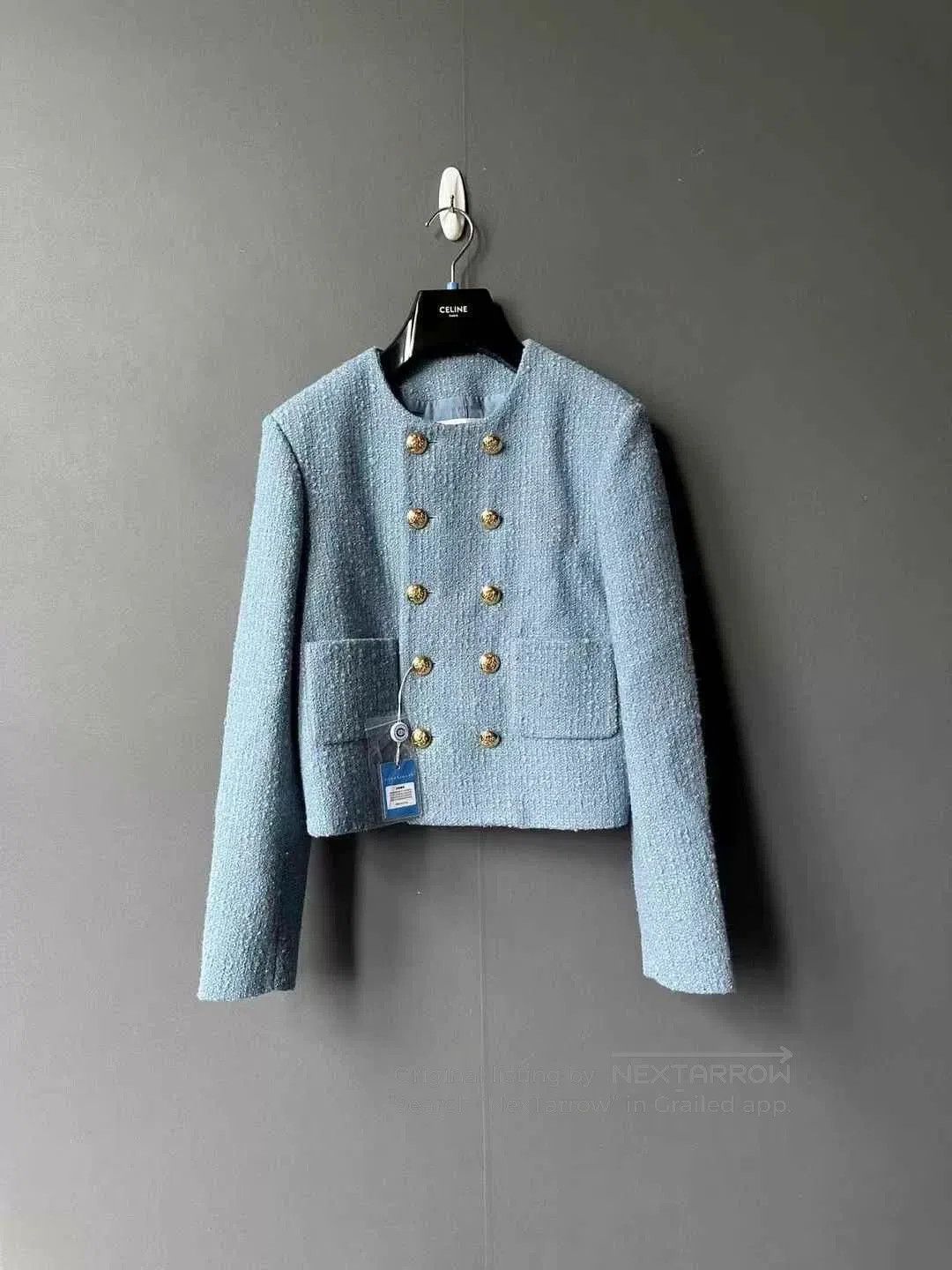 Celine celine blue double-breasted wool coat. Size S / US 4 / IT 40 - 1 Thumbnail