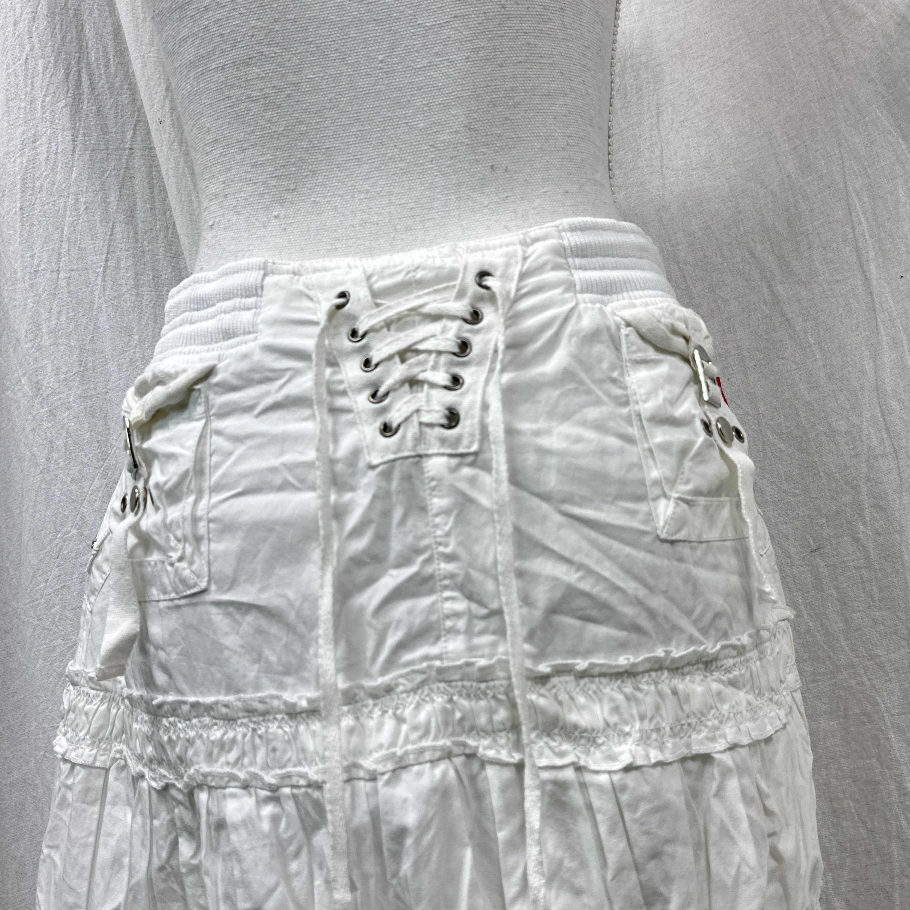 Vintage Vintage Preppy Boho Pleated Corset Maxi Skirt Y2K Size 26" / US 2 / IT 38 - 7 Thumbnail