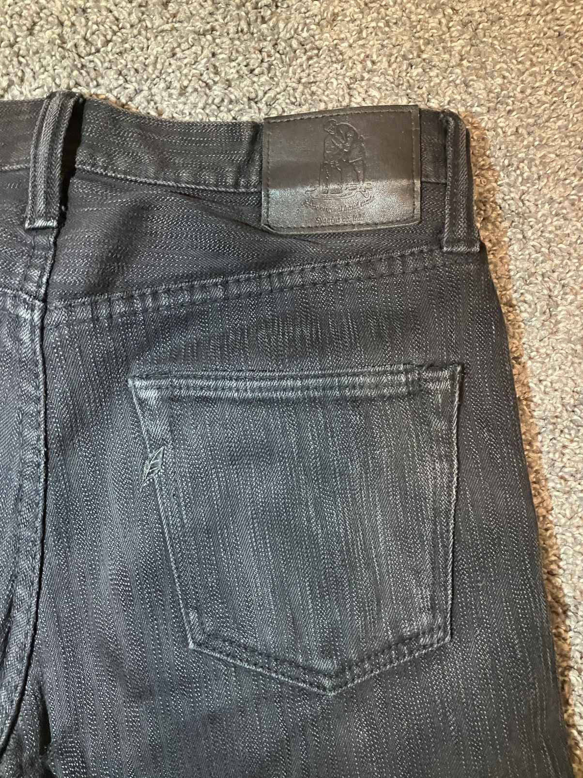 Pure Blue Japan Pure Blue Japan 1167-WBK double blk selvedge denim (hemmed) Size US 32 / EU 48 - 2 Thumbnail