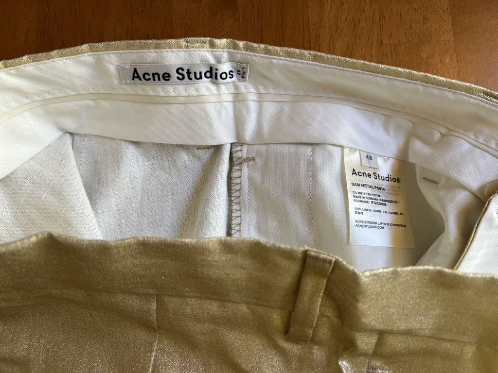 Acne Studios metallic gold trousers - 2010s Acne Studios Size 48R - 3 Thumbnail