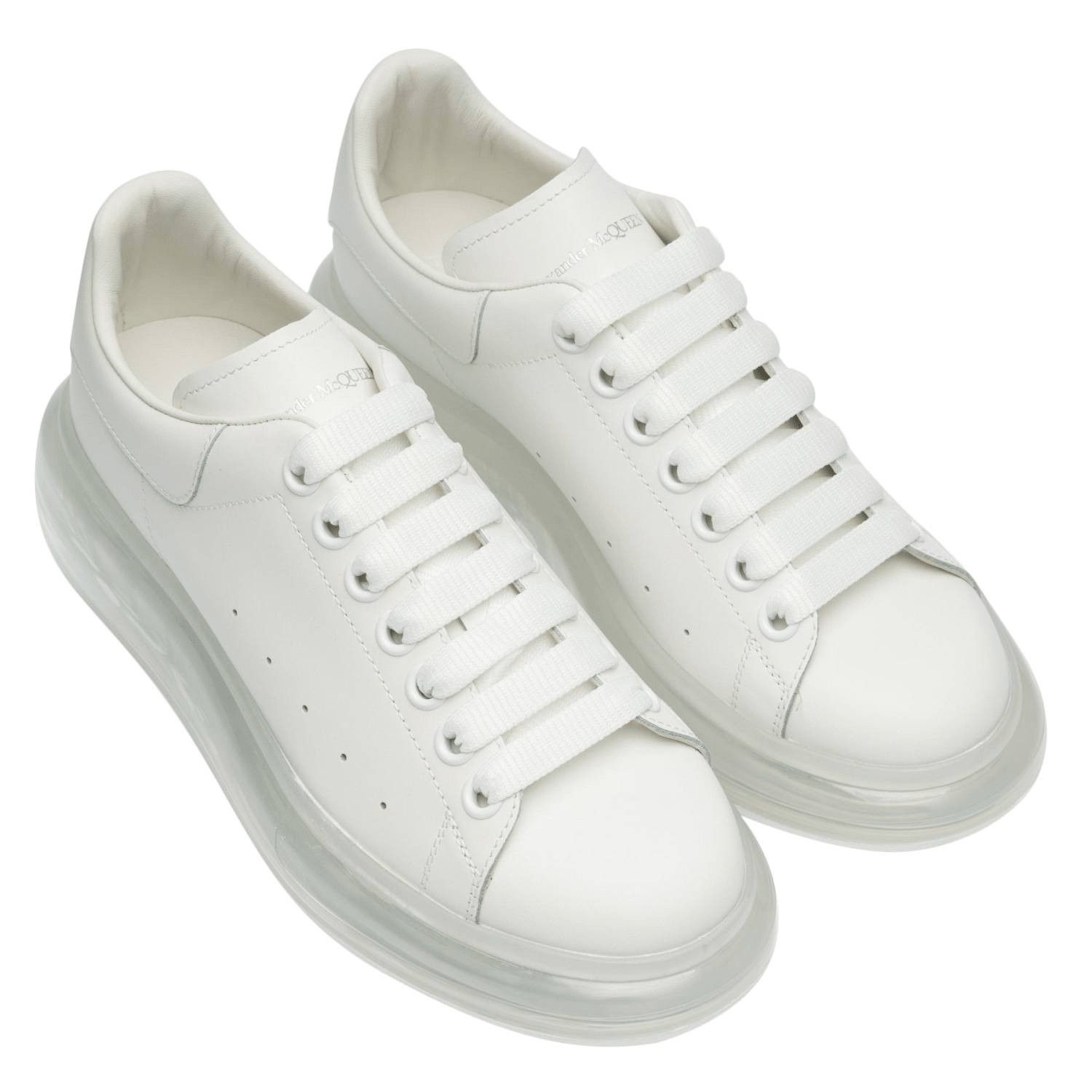 Alexander McQueen o1w1db10925 Oversized Transparent Sole Sneaker in White Size US 9 / IT 39 - 2 Thumbnail