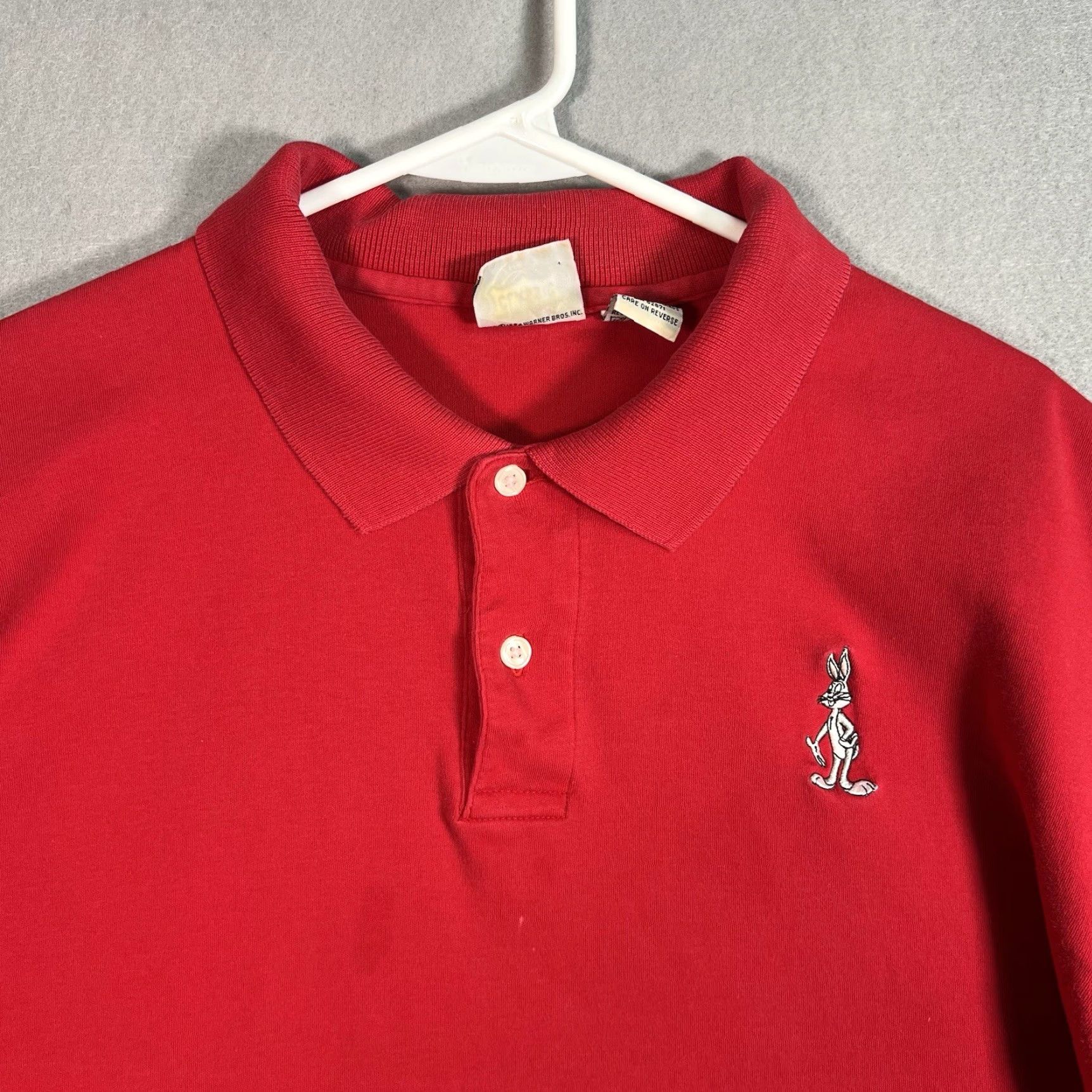 Vintage VINTAGE Bugs Bunny Polo Shirt Looney Tunes Mens Adult Large Red Shirt Size US L / EU 52-54 / 3 - 4 Thumbnail