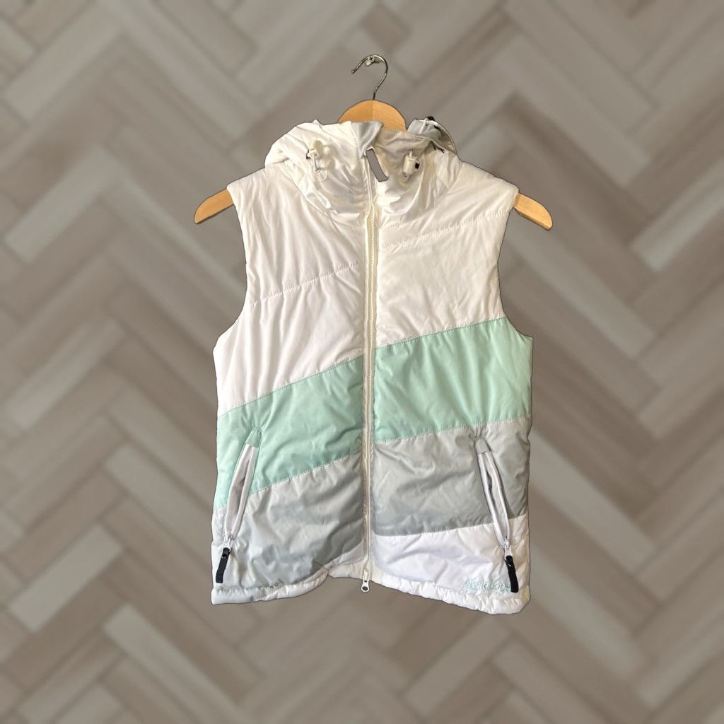 Billabong Billabong Womens White Full Zip Vest Hooded Jacket Quilted Size M Size M / US 6-8 / IT 42-44 - 1 Thumbnail