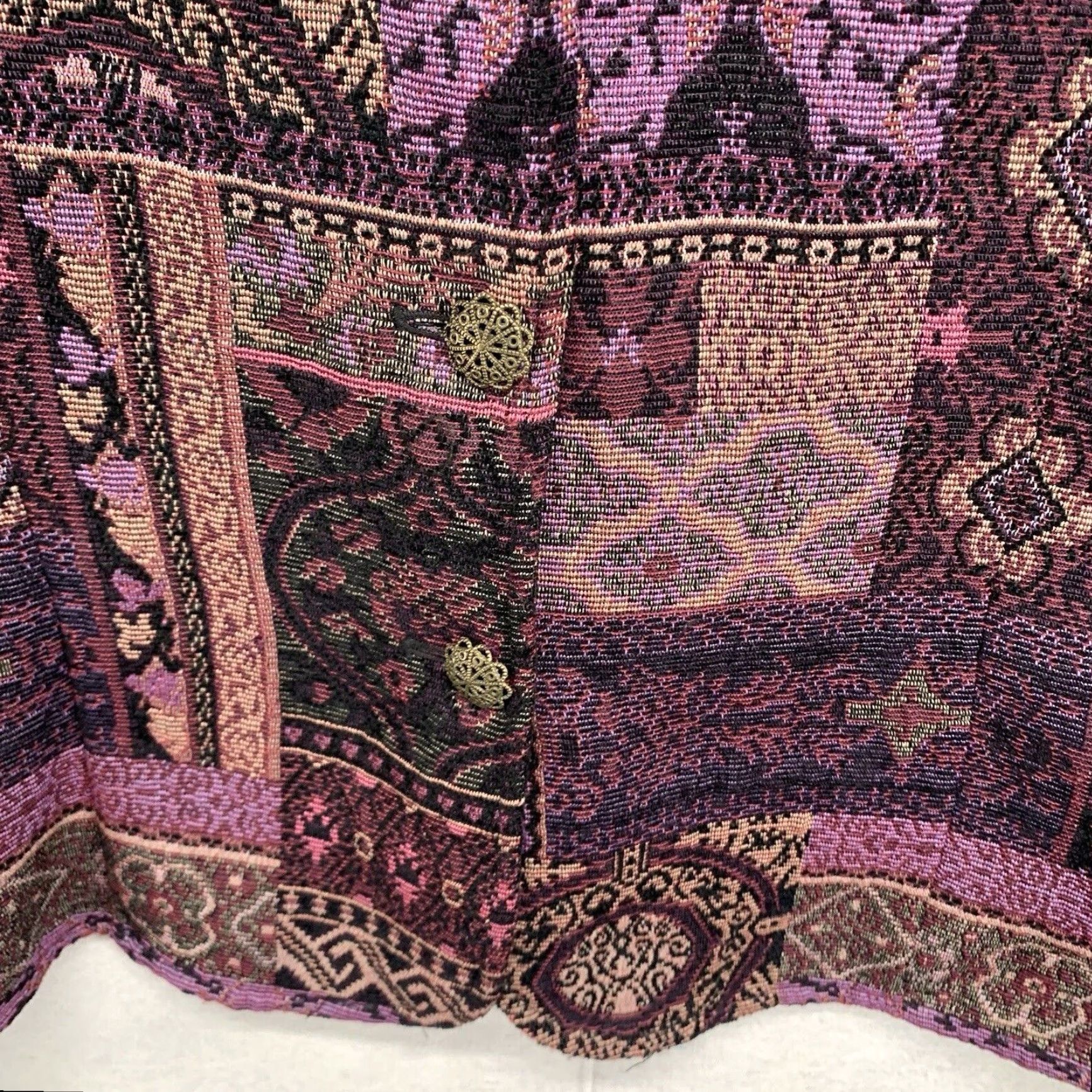 Vintage VINTAGE Dressbarn Purple Tapestry Brocade Blazer Jacket 2X Women Casual Formal Fall Winter Size XXL / US 16-18 / IT 52-54 - 6 Thumbnail