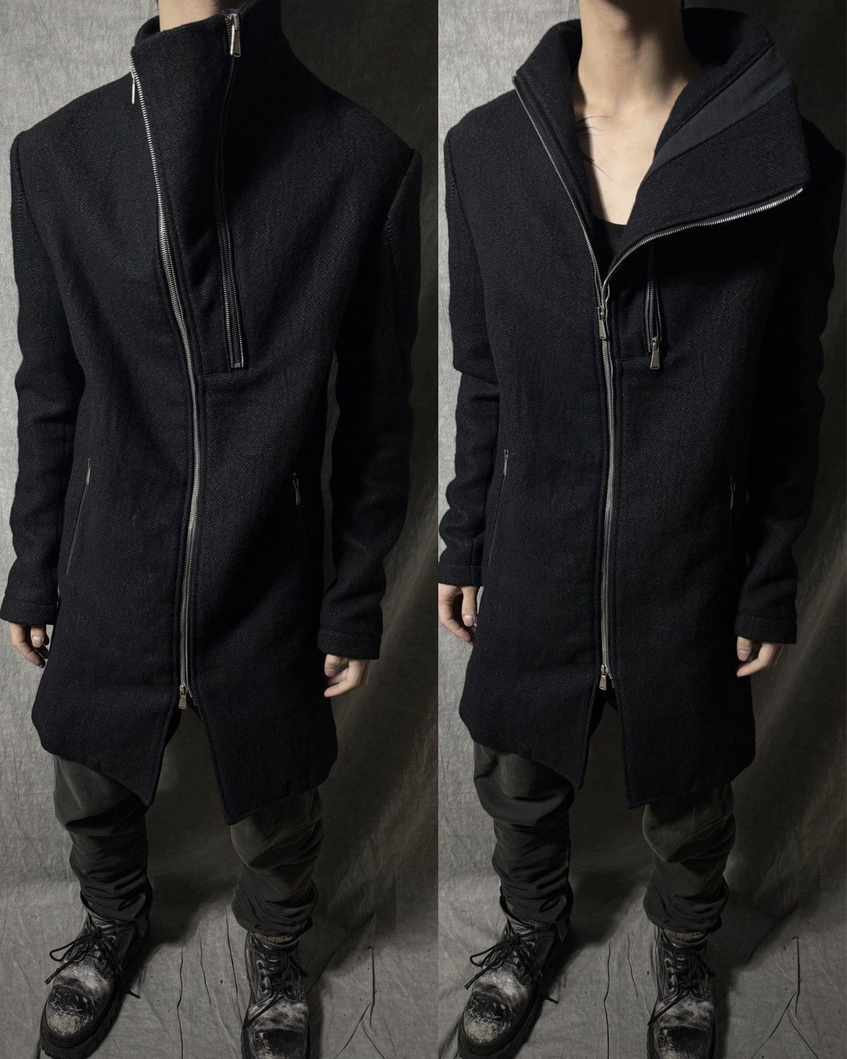 10sei0otto 10sei0otto Asymmetric Double Zip Wool Coat Size US S / EU 44-46 / 1 - 2 Thumbnail