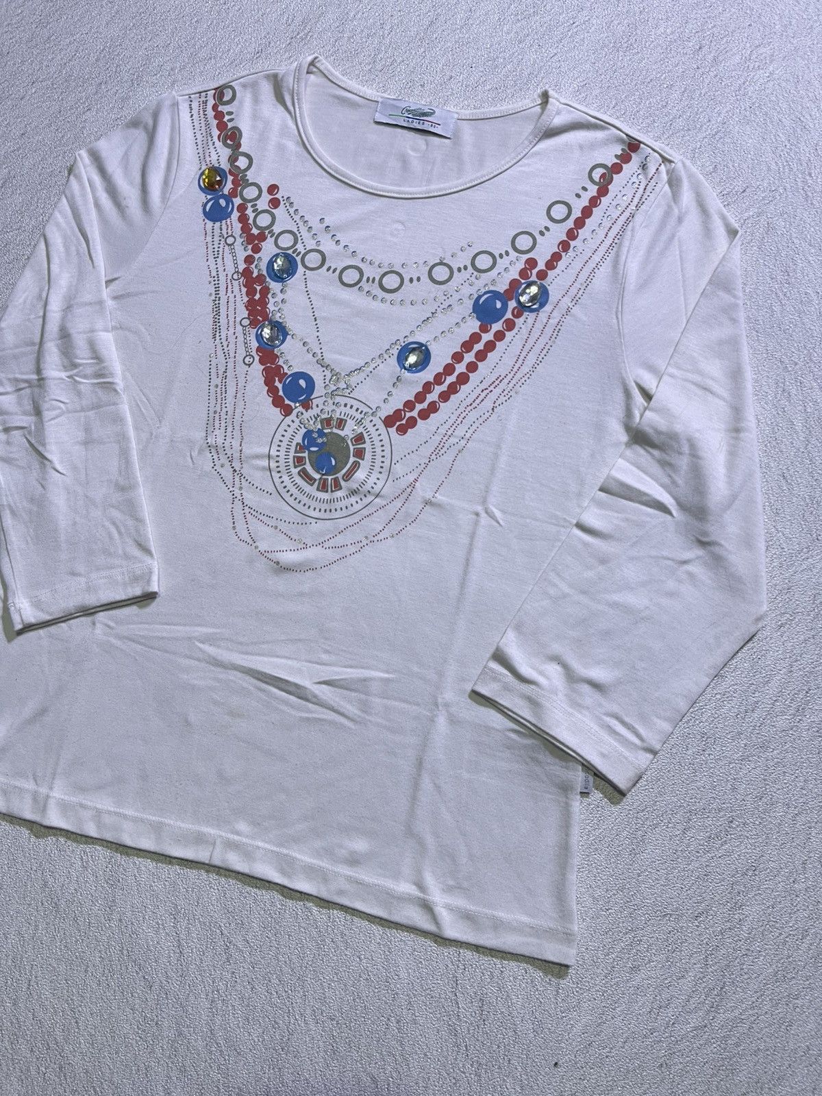 Japanese Brand Y2K crocodile long sleeve t-shirt with necklace motif Size US M / EU 48-50 / 2 - 2 Thumbnail