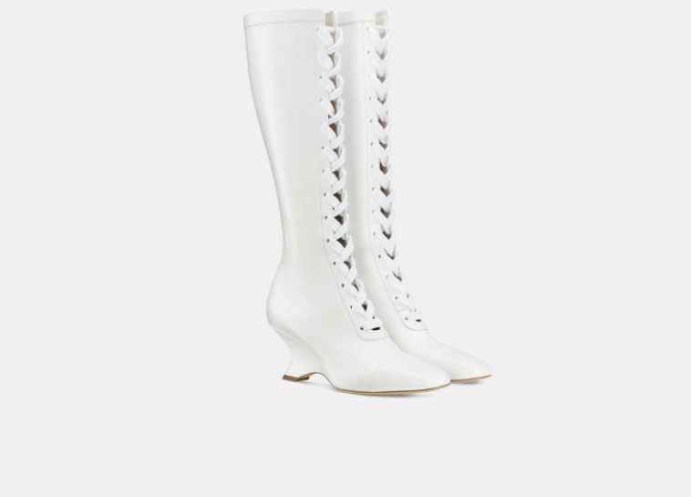Dior o1w1db11124 Naughtily-D Wedge Boots in White Size US 12 / IT 42 - 2 Thumbnail