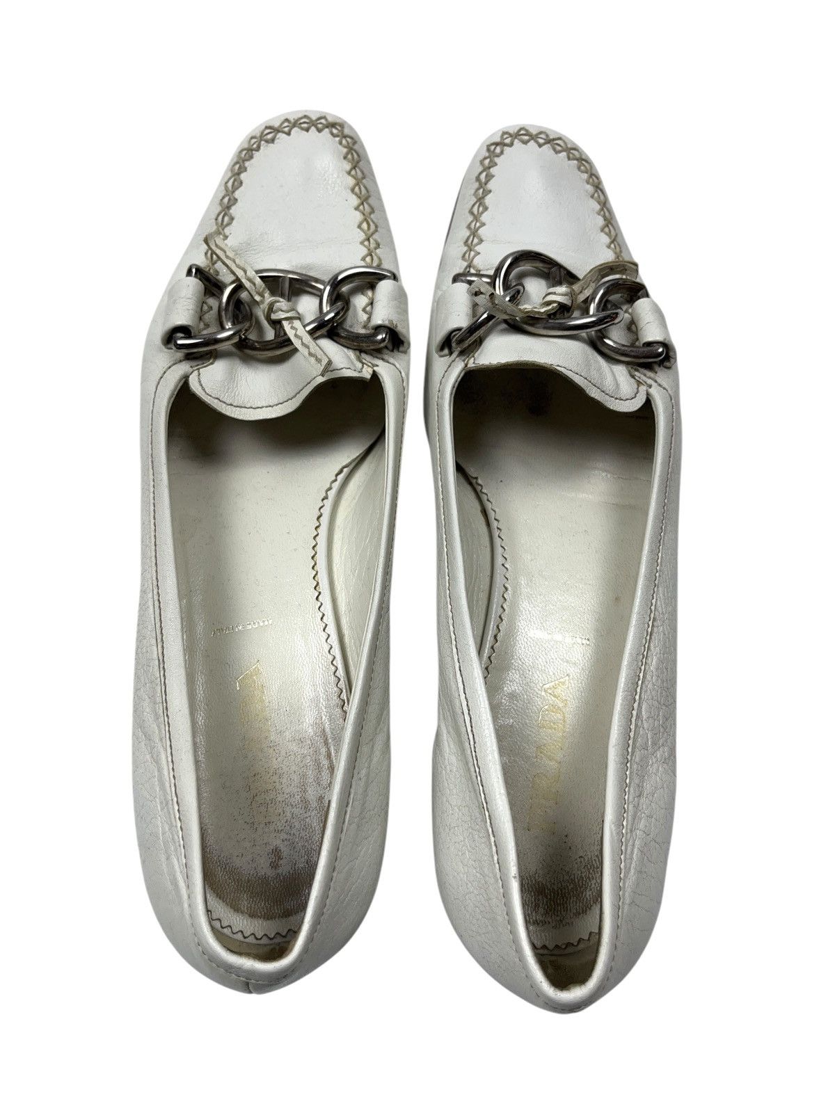 Prada × Vintage Vintage Prada Leather Loafers with Metal Chain Size US 7 / IT 37 - 3 Thumbnail