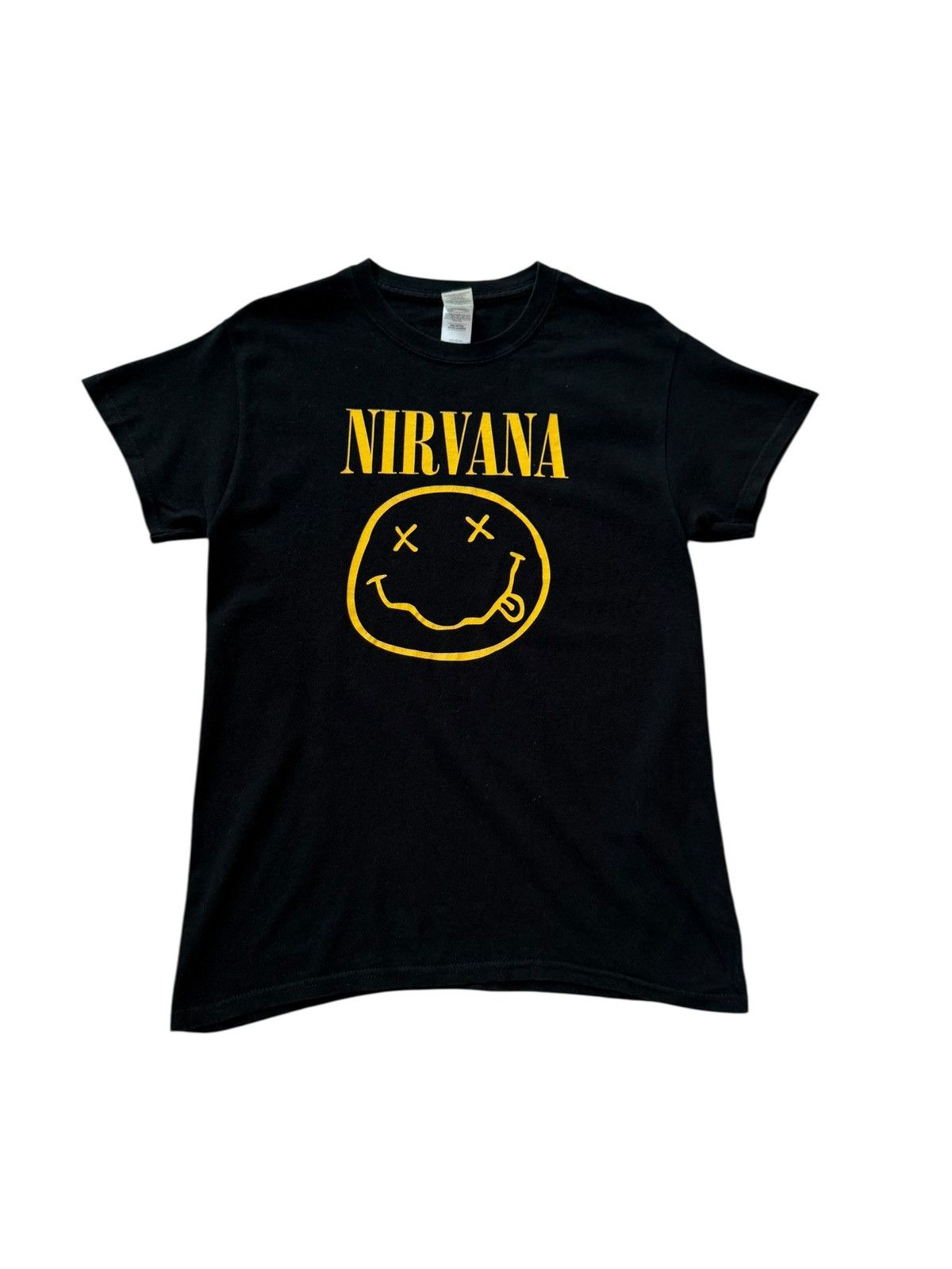 Band Tees Nirvana Smiley Face Graphic Tee Corporate Rock Whores Back Size US S / EU 44-46 / 1 - 1 Thumbnail