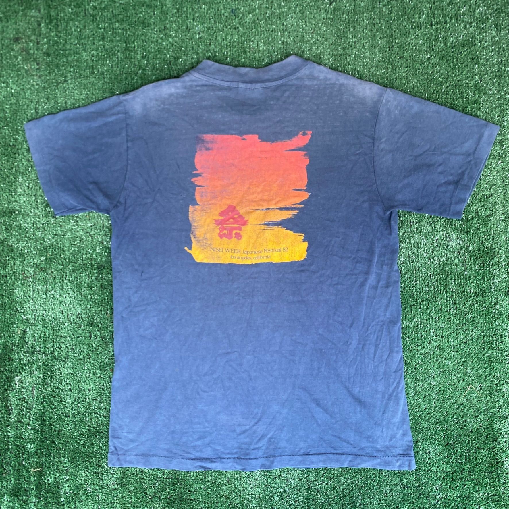 Hanes Vintage 80s Japanese Festival Shirt Los Angeles Grunge Tee Size US M / EU 48-50 / 2 - 1 Thumbnail