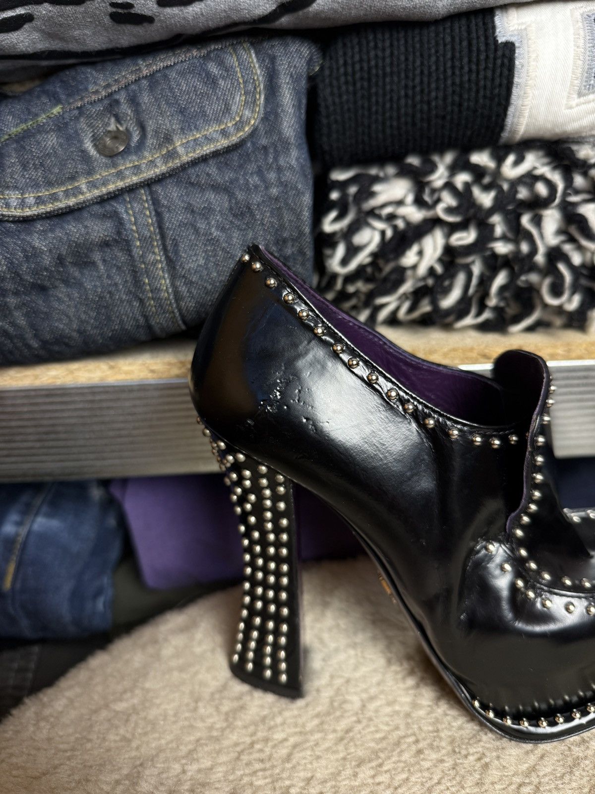 Prada PRADA Platform Heels Shoes y2k Over Metal archive Punk Size US 7 / IT 37 - 8 Thumbnail