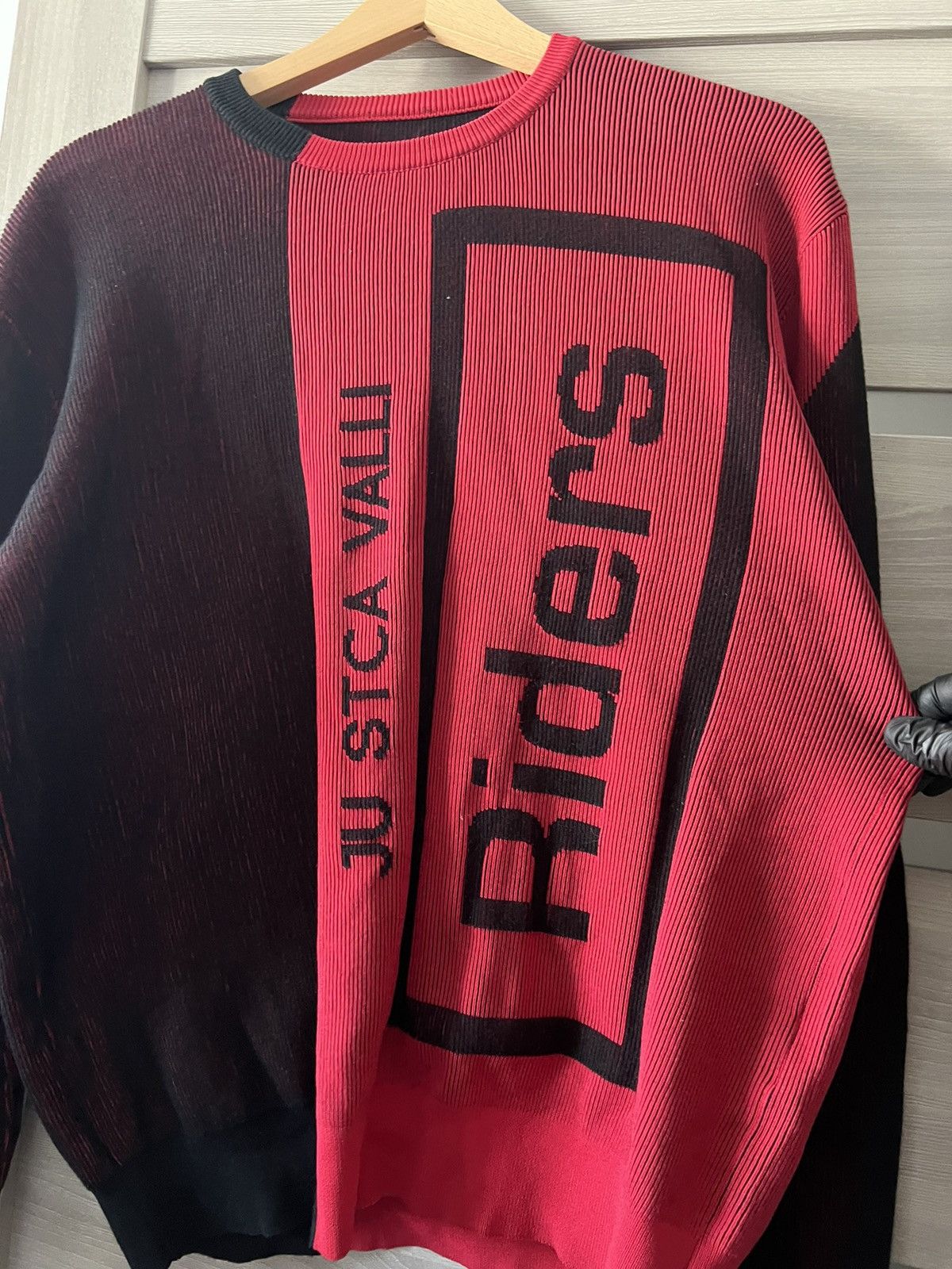 Just Cavalli Just Cavalli Sweatshirt Knit Rare Big Logo 3D red/black Size US XL / EU 56 / 4 - 5 Thumbnail
