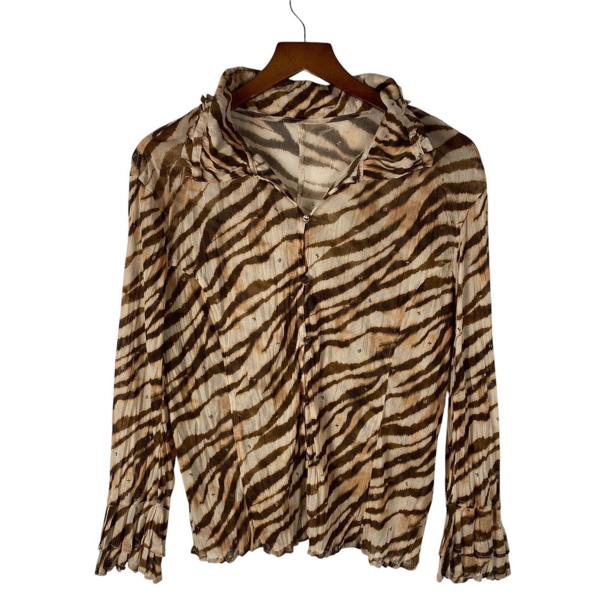 Krizia Uomo EVEX by Krizia Uomo Tiger Stripes Print Button Up Shirt Size M / US 6-8 / IT 42-44 - 2 Thumbnail