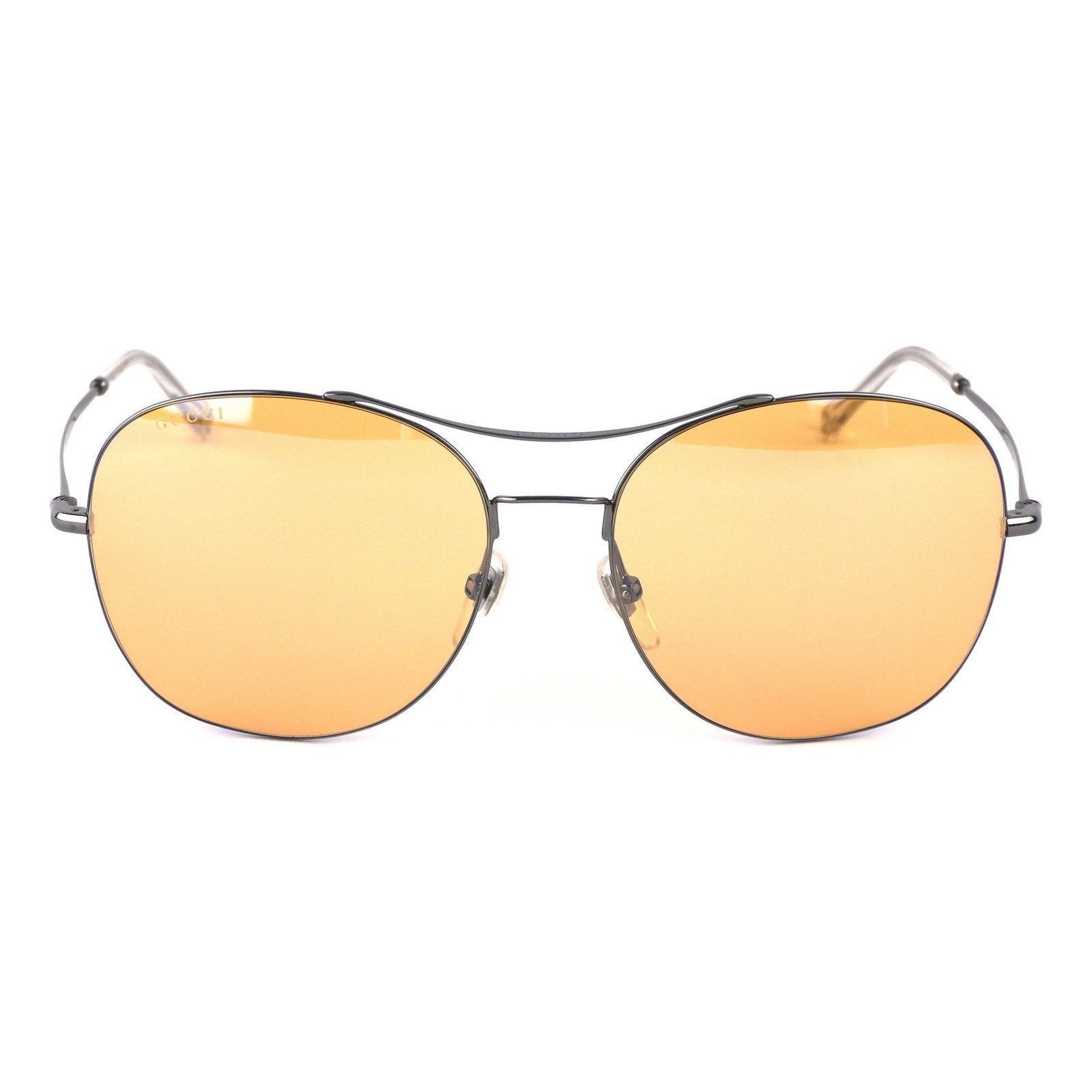 Gucci Gucci Silver Orange Round Mirrored Pilot Aviator Sunglasses Size ONE SIZE - 2 Thumbnail
