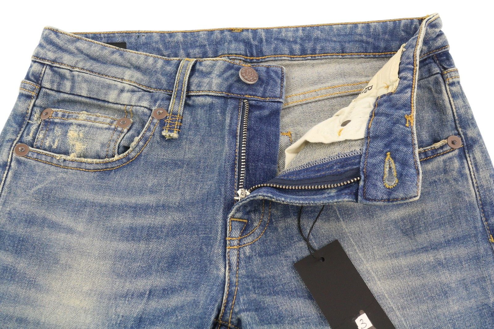 R13 BOY STRAIGHT 26 Kelly Stretch Ankle Washed Blue 85438 Size 26" / US 2 / IT 38 - 5 Thumbnail