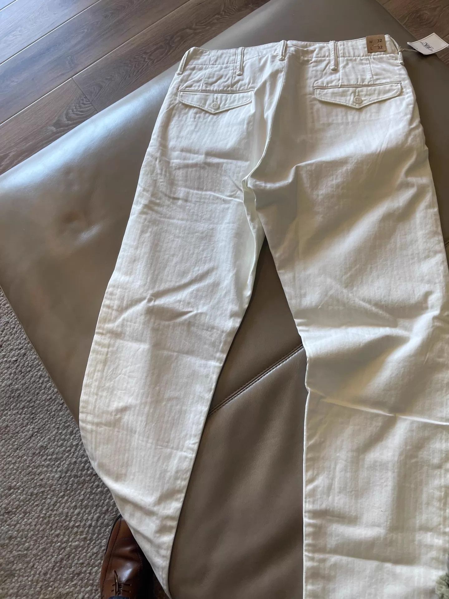 RRL Ralph Lauren RRL 26SS New White Herringbone Chino Pants 32x32 Size US 32 / EU 48 - 2 Thumbnail