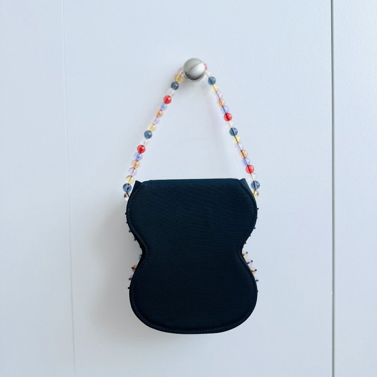 By Far By Far Frida Bead Embellished Black Grosgrain Bag NEW Size ONE SIZE - 13 Thumbnail