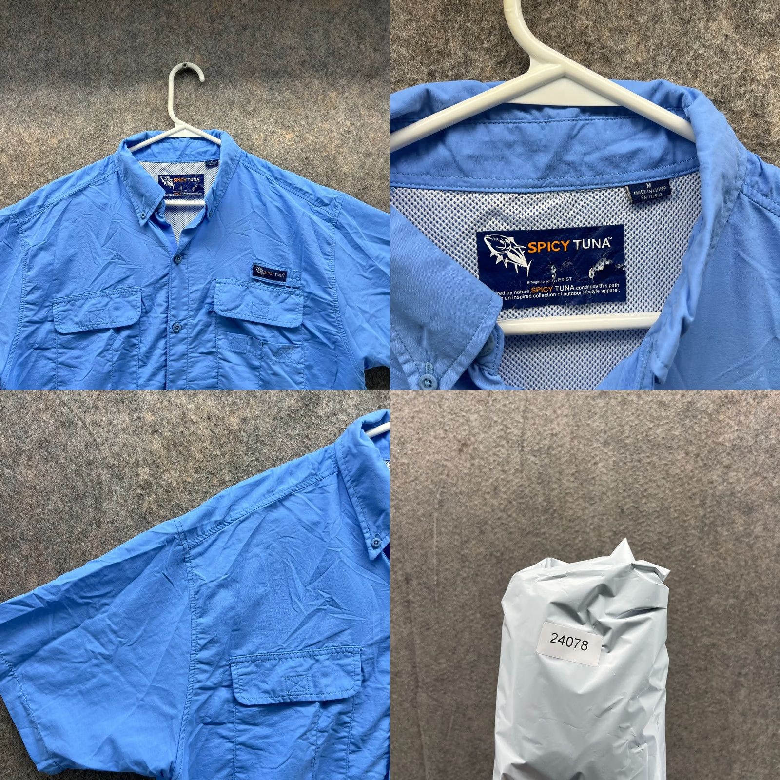 Vintage VINTAGE Spicy Tuna Shirt Men Medium Blue Casual Button Down Vented Fishing Short Sleeve Size US M / EU 48-50 / 2 - 8 Thumbnail