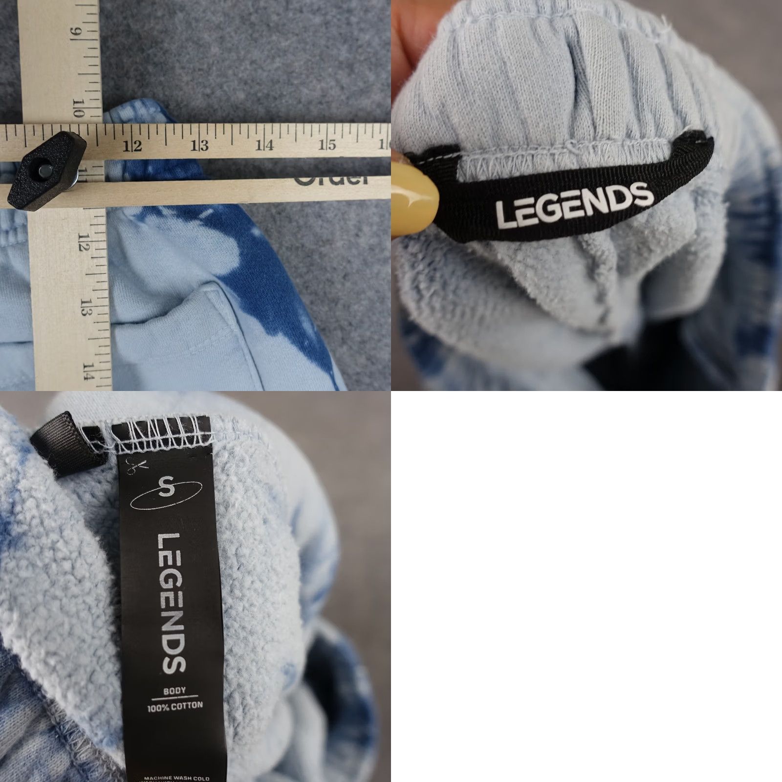 Vintage Legends Mens Small Blue White Tie Dye Jogger Pants USA Patch Logo Sweatpants Size US 29 - 11 Thumbnail