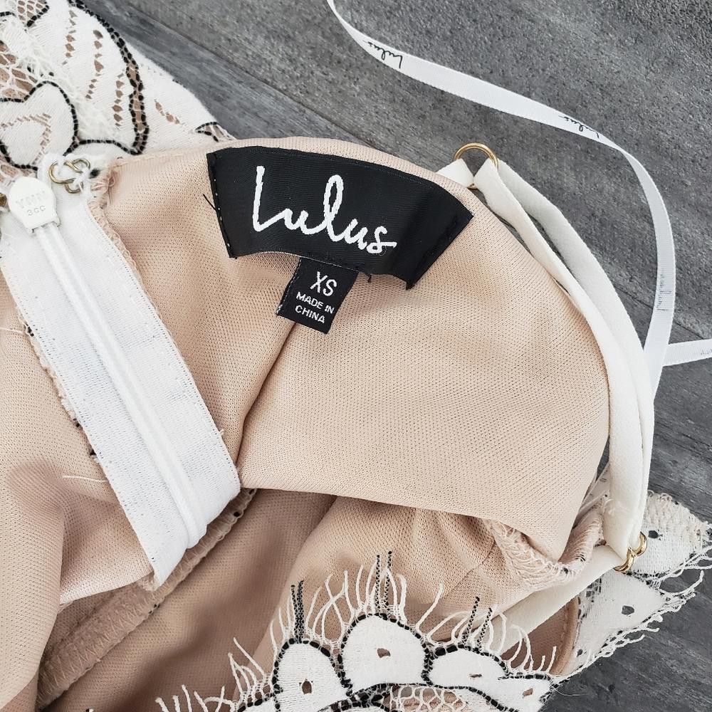 Lulus White Nude Lace Detailed Lulu's Dressy Mini Size XS / US 0-2 / IT 36-38 - 3 Thumbnail