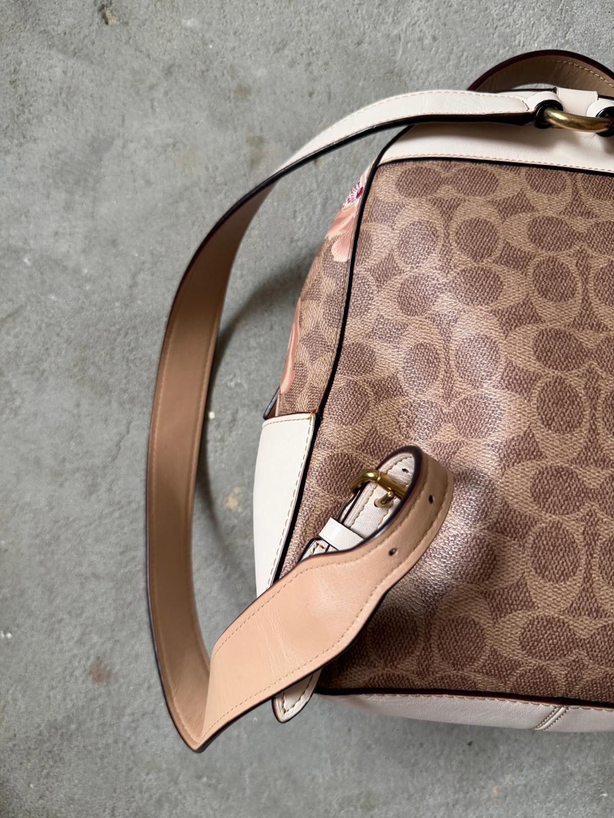 Coach Coach Signature Rose Backpack Brown/White Size ONE SIZE - 6 Thumbnail