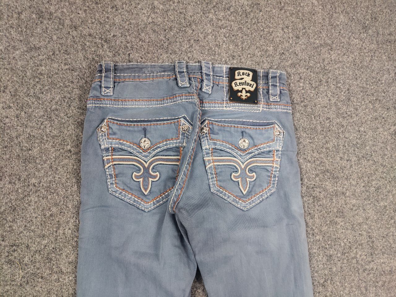 Rock Revival Vintage Rock Revival Embroidered Logo Faded denim Jeans Y2K Size US 31 - 8 Thumbnail