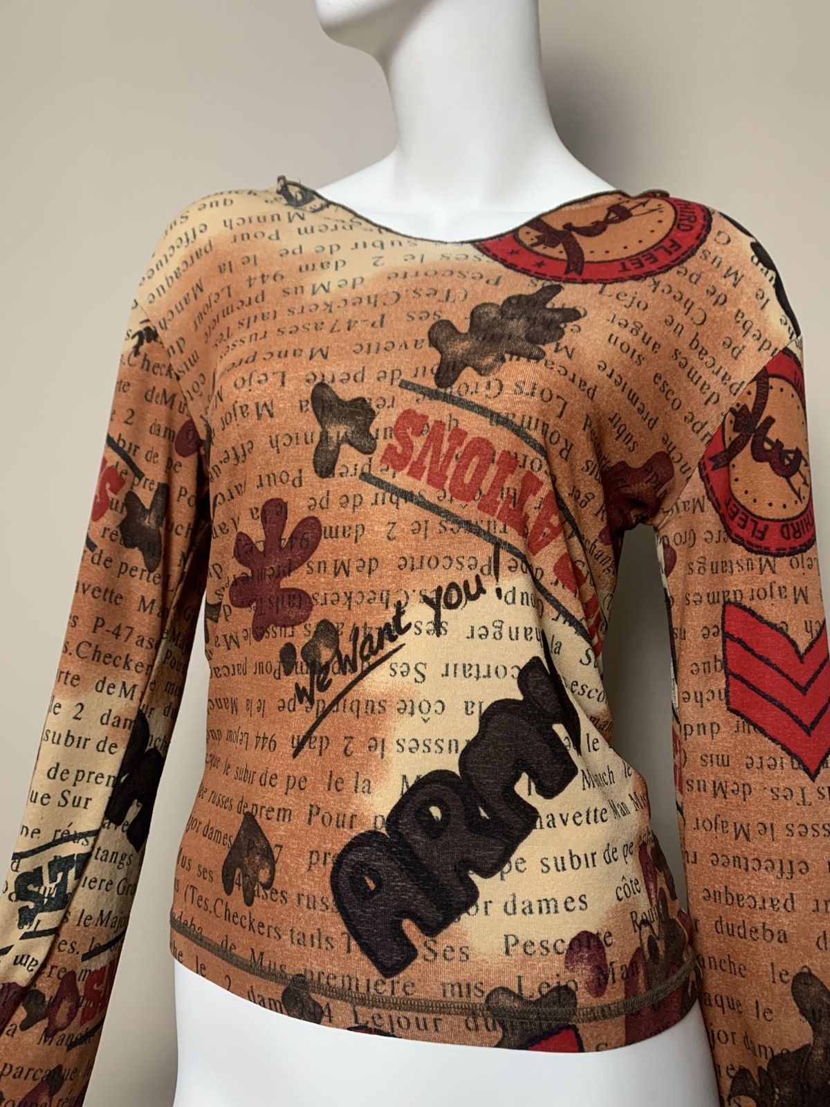 Vintage VINTAGE Y2K PRINTED LONG SLEEVE JEAN PAUL GAULTIER STYLE Size M / US 6-8 / IT 42-44 - 7 Thumbnail