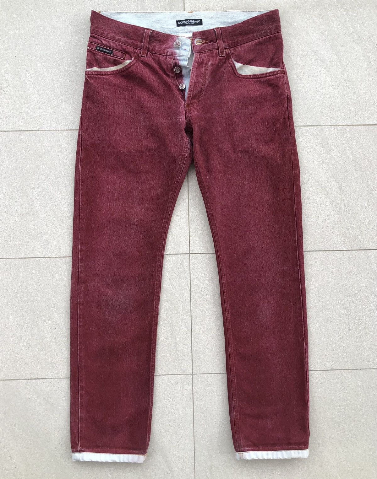 Dolce & Gabbana Vintage Dolce And Gabbana Red Denim Pants Size US 31 - 1 Thumbnail